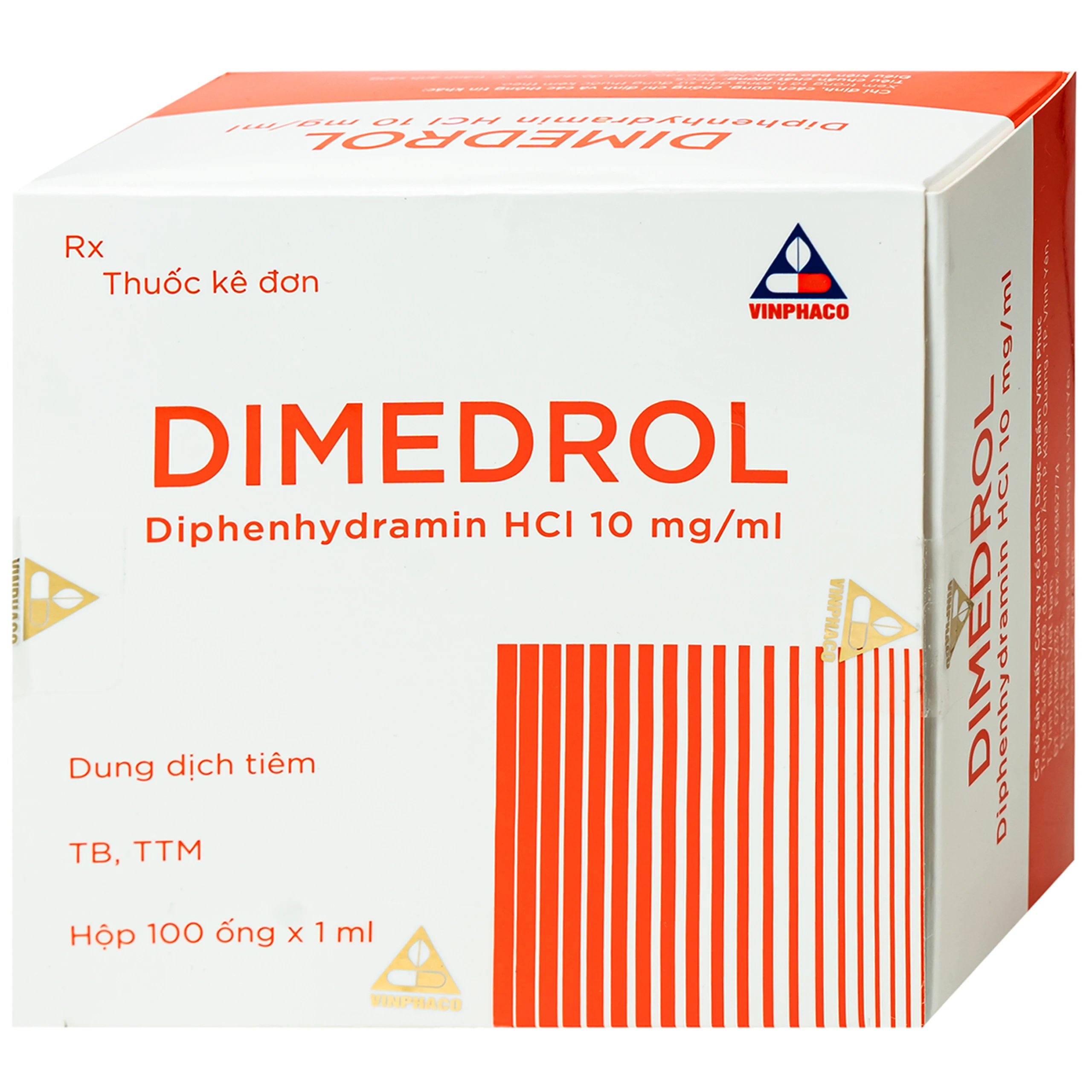 Dung dịch tiêm Dimedrol Vĩnh Phúc điều trị viêm mũi dị ứng và bệnh da dị ứng (100 ống) 2