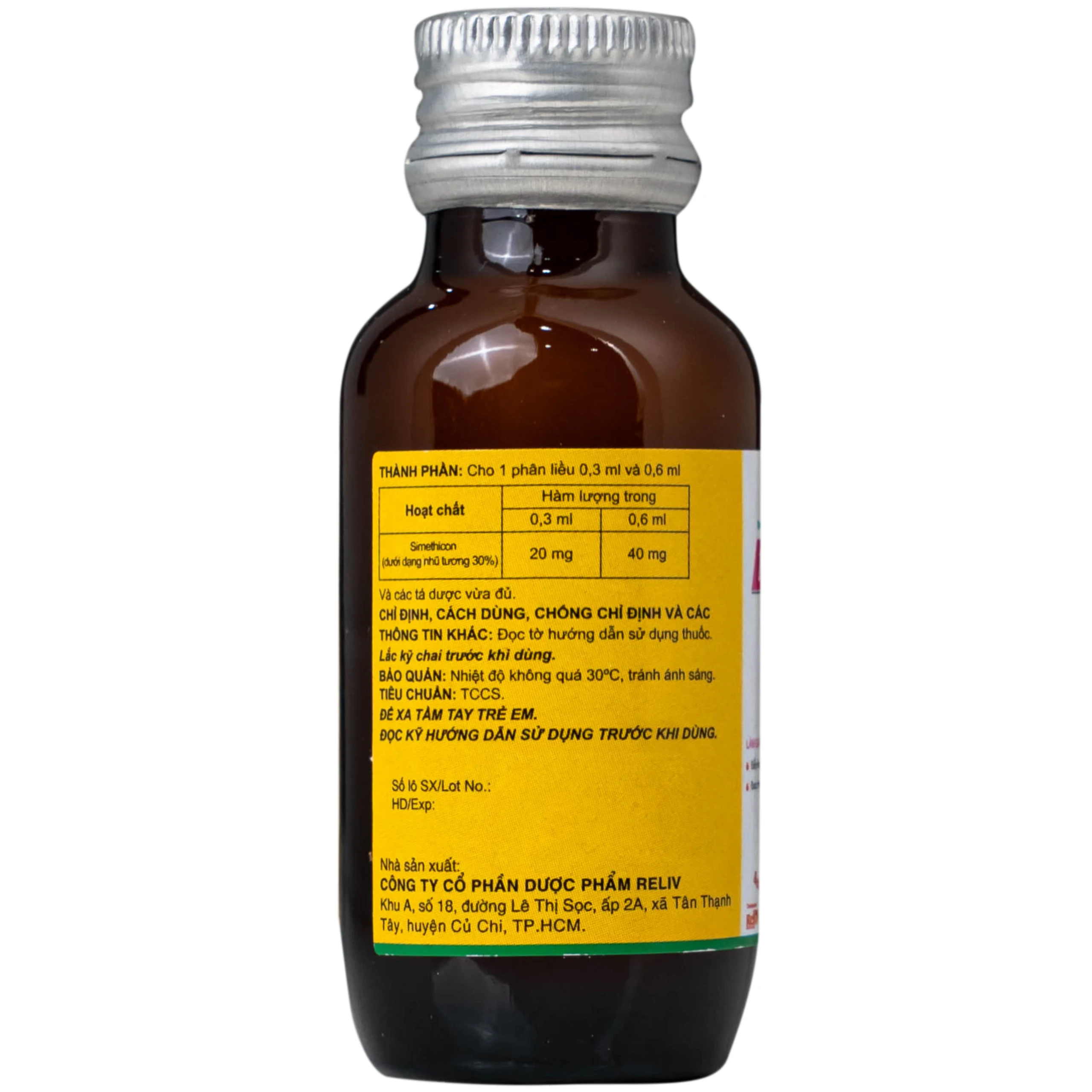 Hỗn dịch uống Dizzo AirX 20mg Reliv giảm đầy hơi, căng tức dạ dày; đau trướng bụng sau phẫu thuật (Hộp 15ml) 7