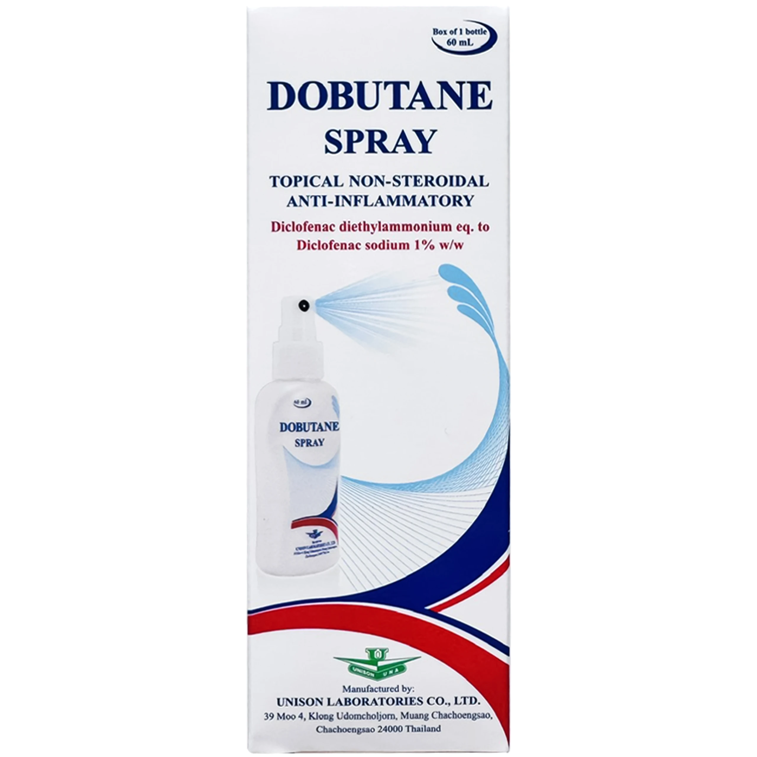 Xịt Dobutane Spray Unison giảm đau, chống viêm trong bệnh lý cơ xương và khớp (60ml) 2
