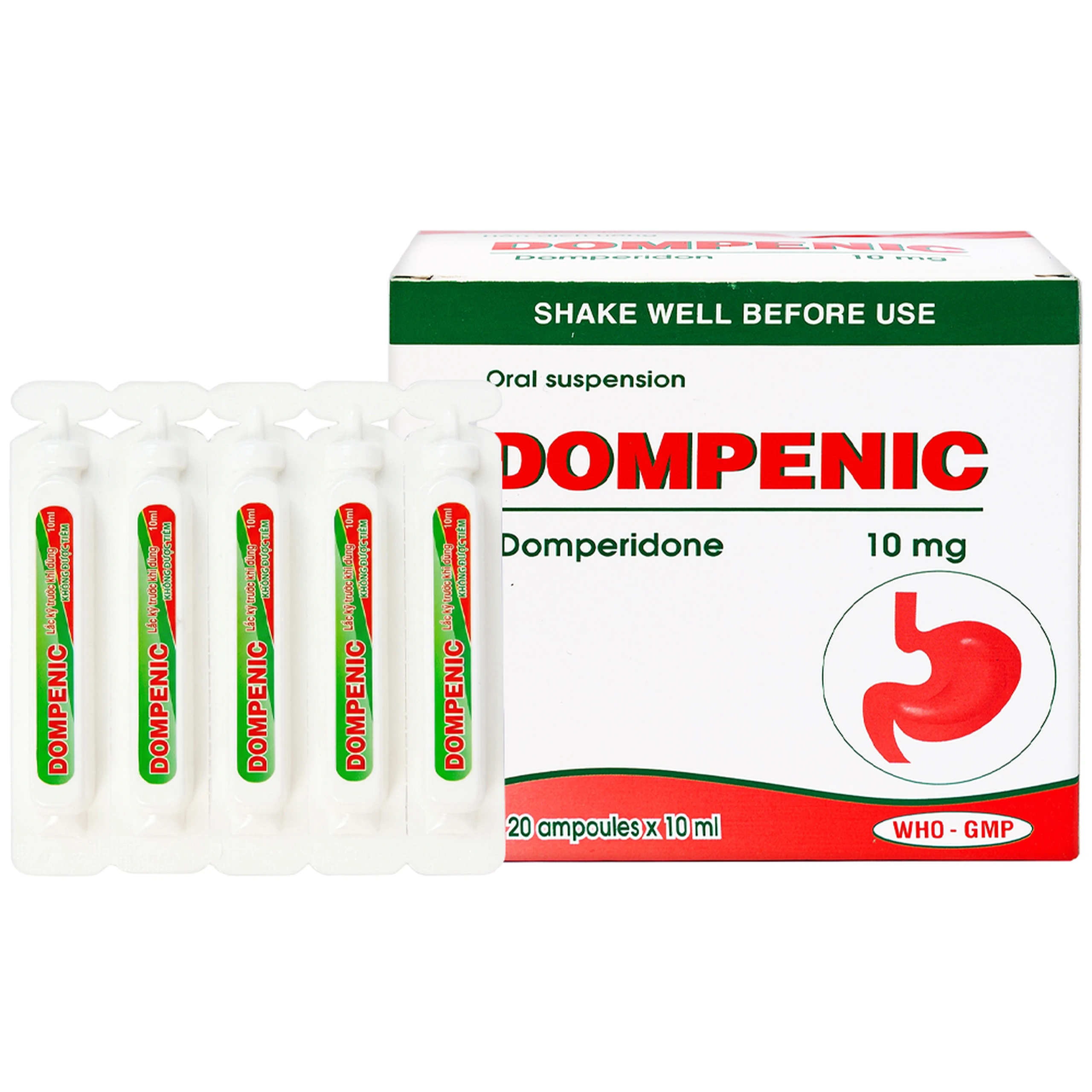 Hỗn dịch uống Dompenic 10mg/10ml điều trị chứng nôn, buồn nôn (20 ống x 10ml)