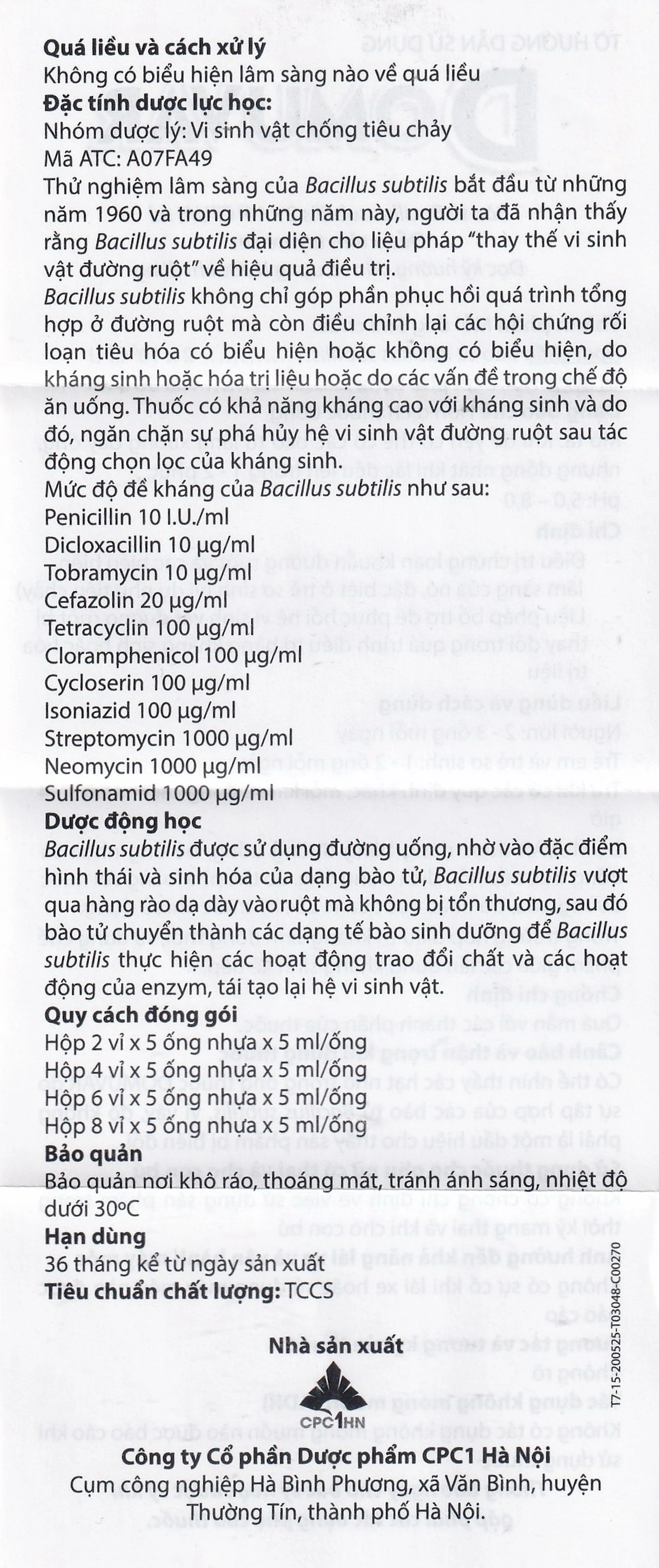 Thuốc Domuvar CPC1 điều trị và phòng ngừa rối loạn hệ vi sinh vật đường ruột (8 vỉ x 5 ống)