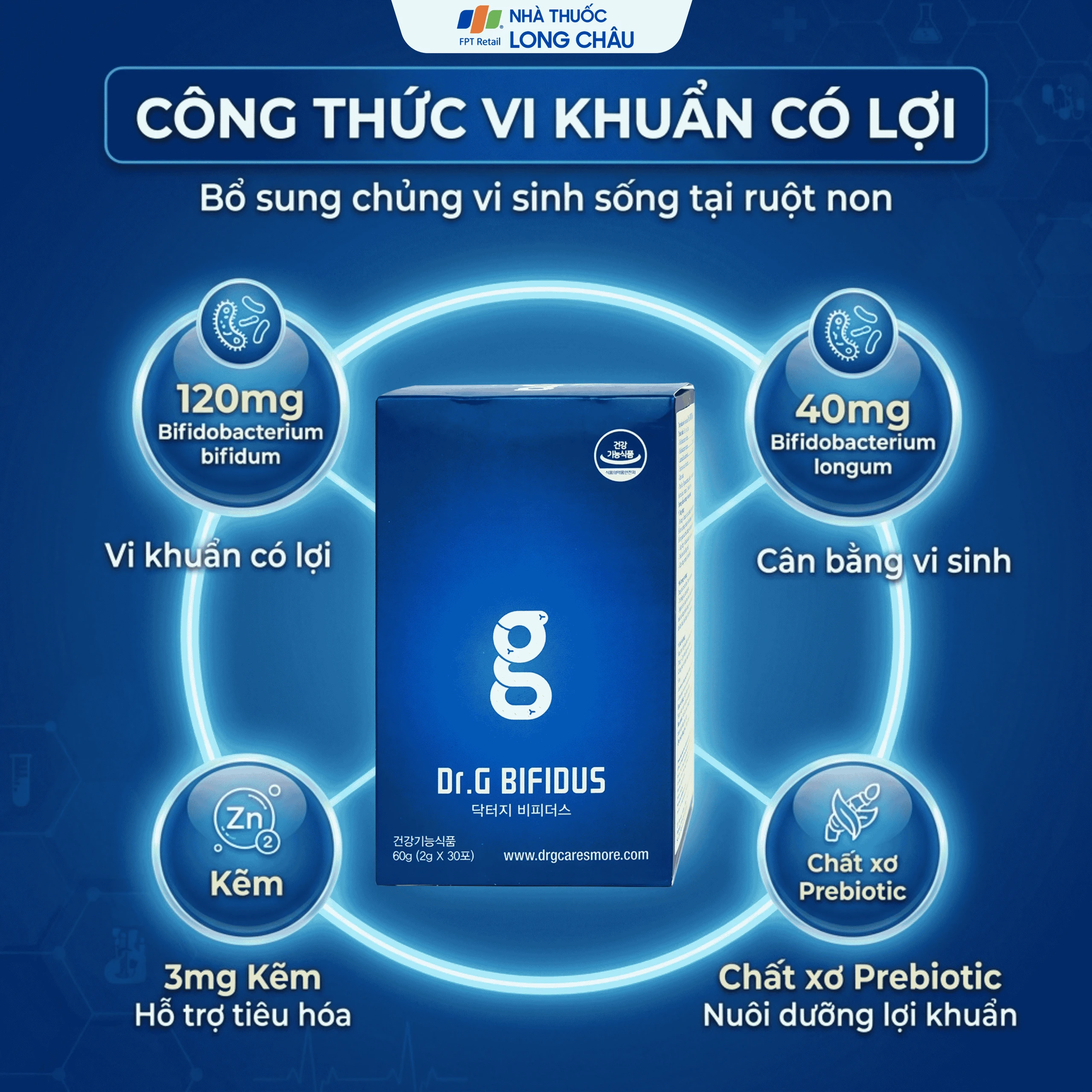 Bột hỗ trợ cải thiện hệ tiêu hóa Dr.G Bifidus Bifido (2g x 30 gói) 3