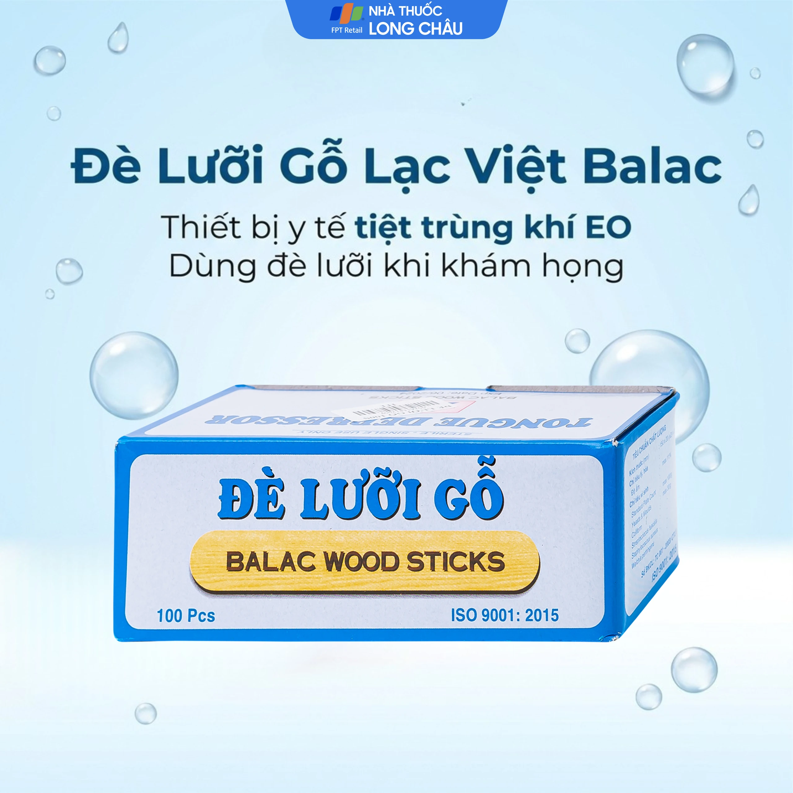 Dụng cụ đè lưỡi gỗ Lạc Việt xanh dương Balac (100 cái) 2