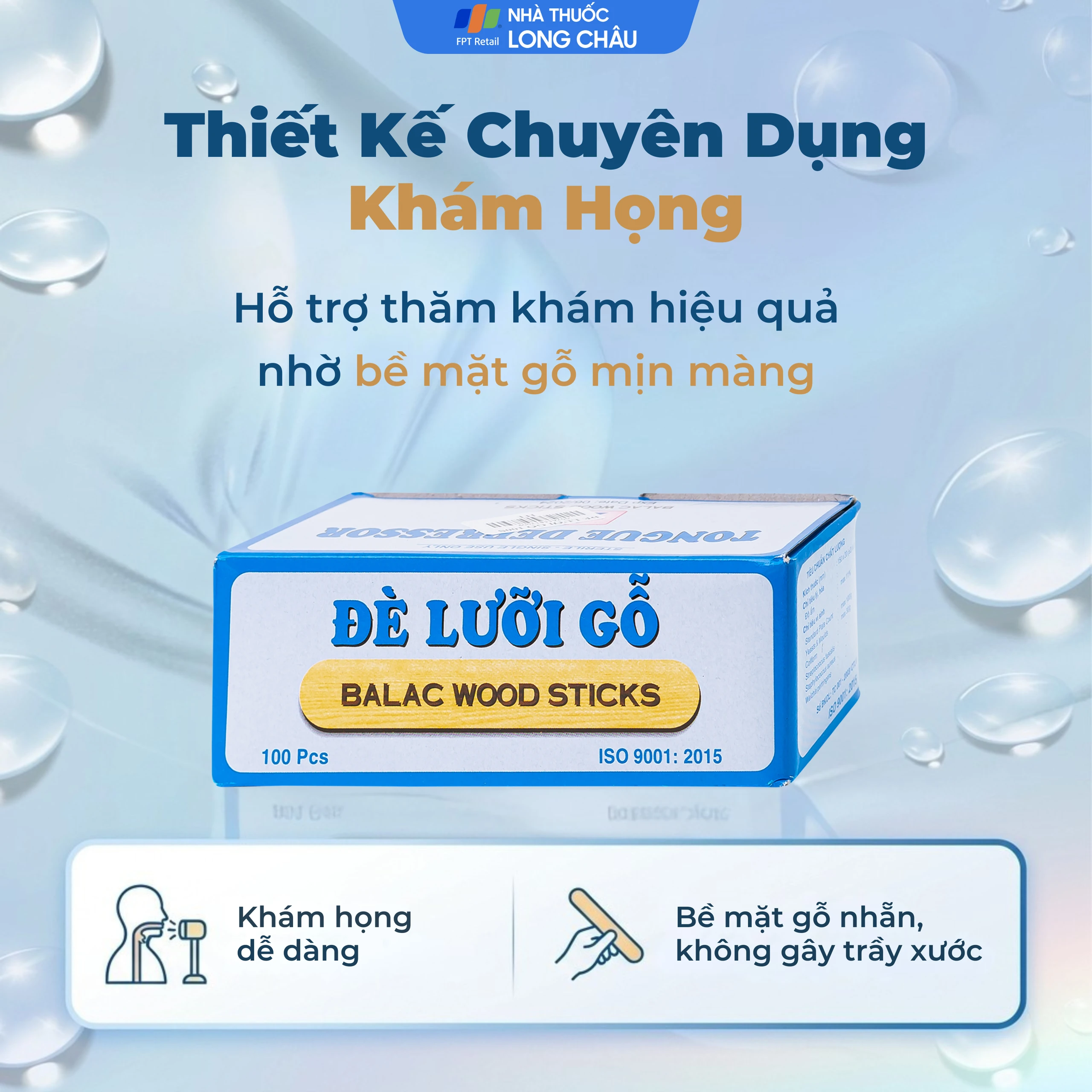 Dụng cụ đè lưỡi gỗ Lạc Việt xanh dương Balac (100 cái) 3