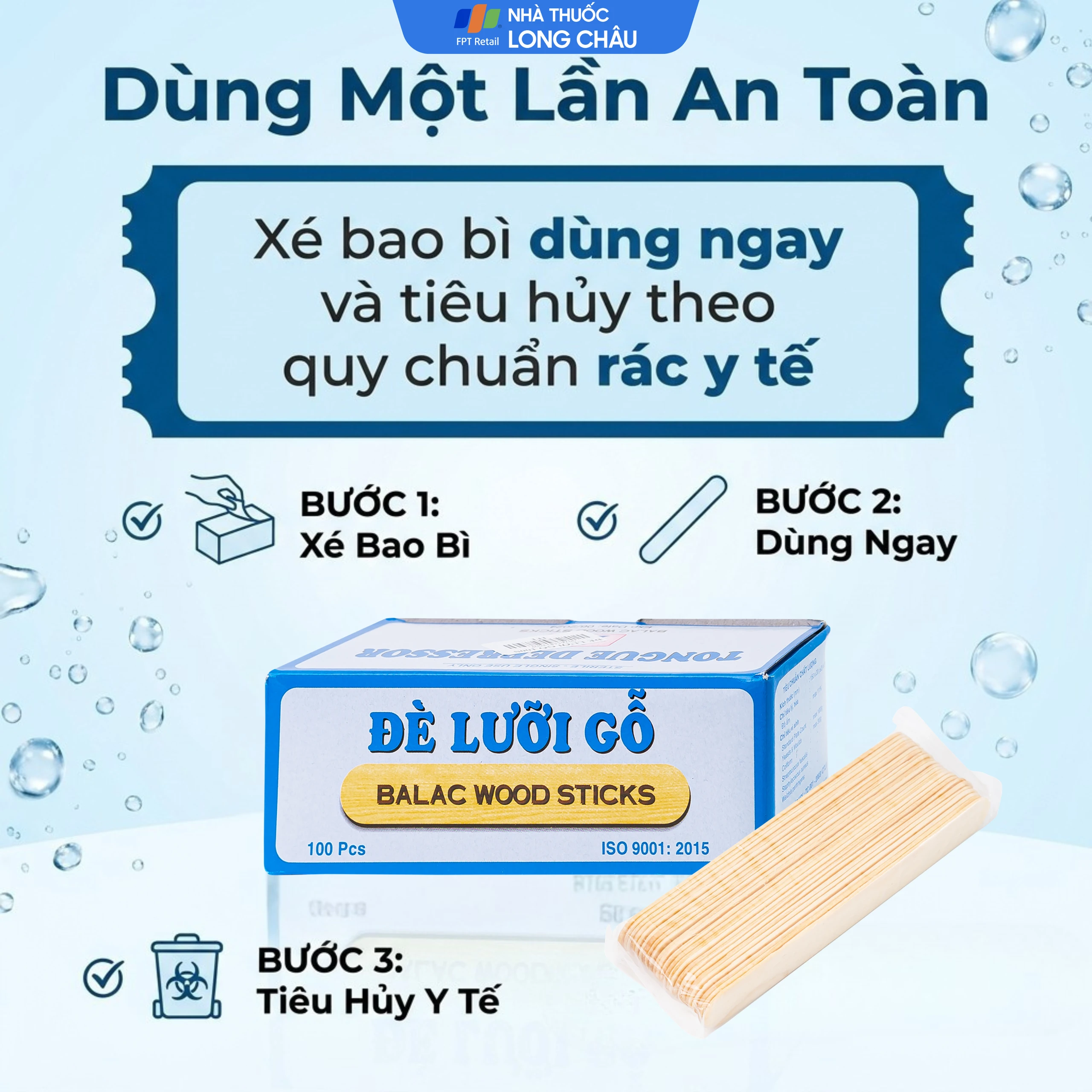 Dụng cụ đè lưỡi gỗ Lạc Việt xanh dương Balac (100 cái) 6
