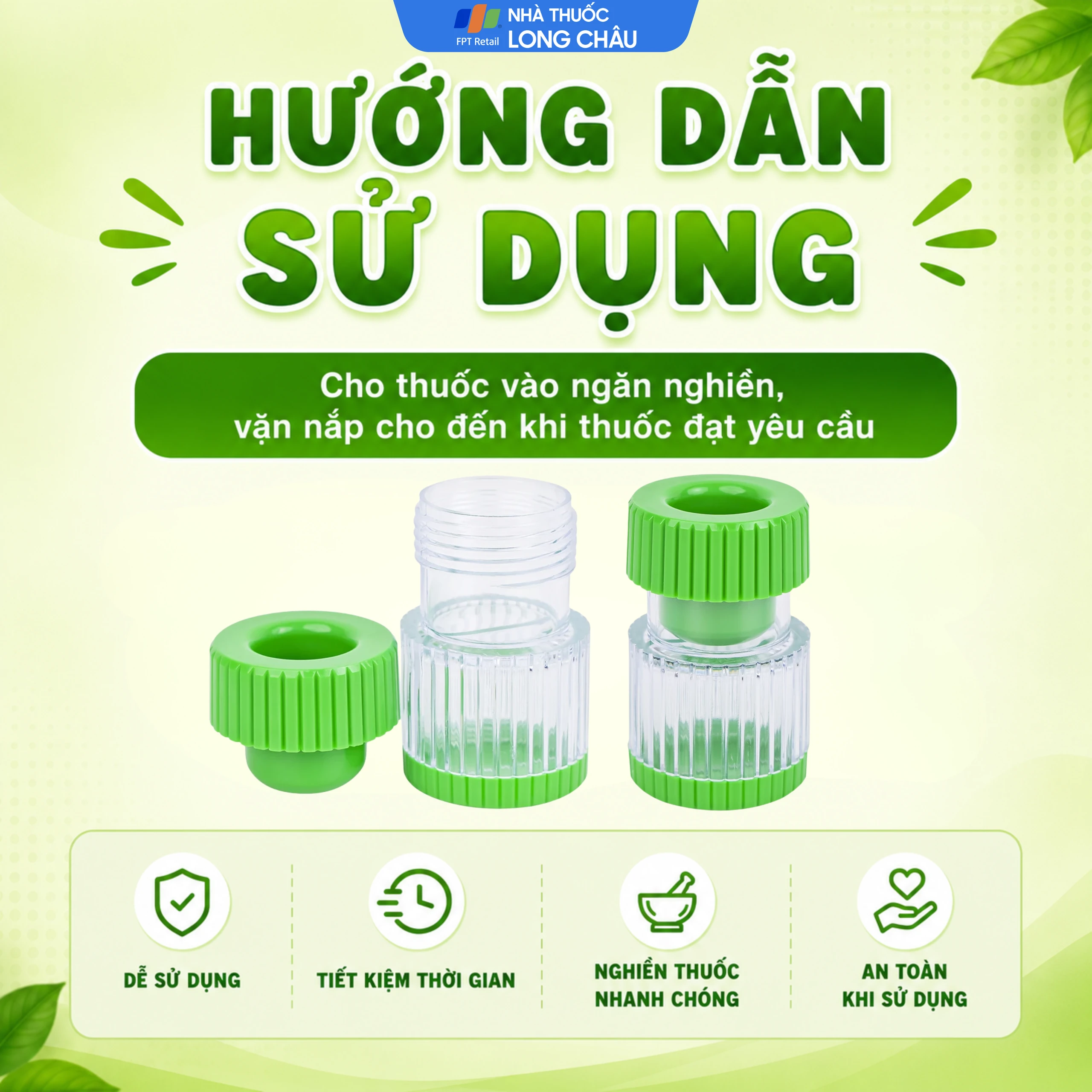 Dụng cụ nghiền thuốc Greetmed giúp nghiền thuốc đơn giản, nhanh chóng 3