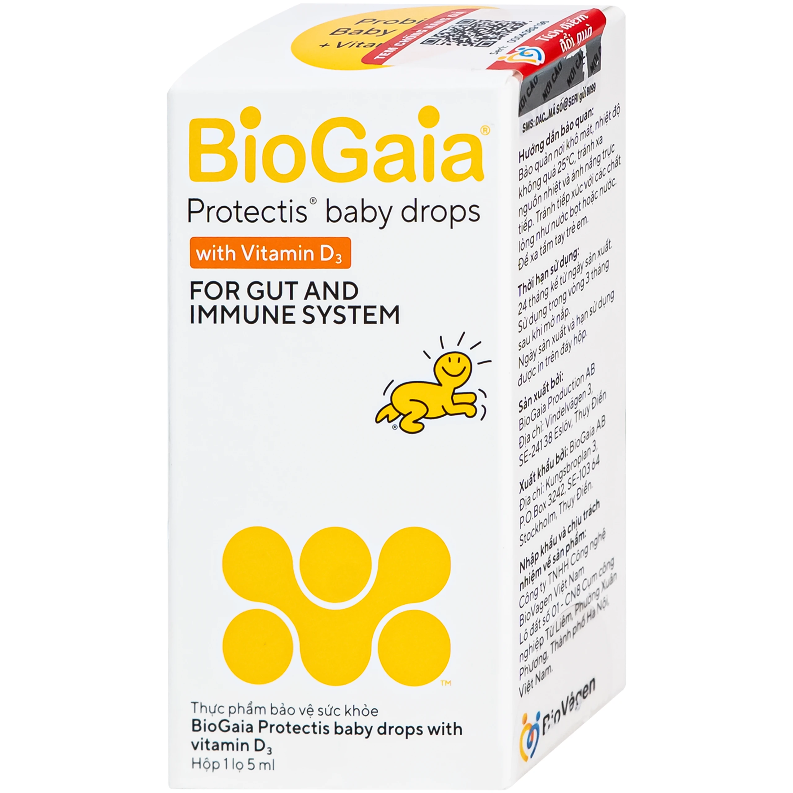 Dung dịch bổ sung lợi khuẩn và vitamin D3 BioGaia Protectis Baby Drops with Vitamin D3 (5ml) 7