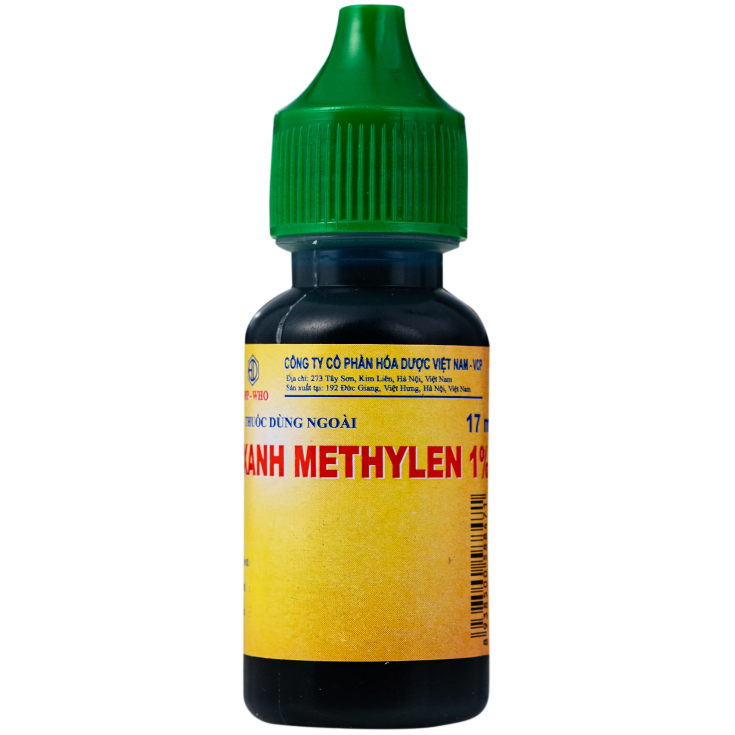 Dung dịch dùng ngoài Xanh Methylen 1% Hóa Dược điều trị chốc lở, viêm da mủ (17ml) 1