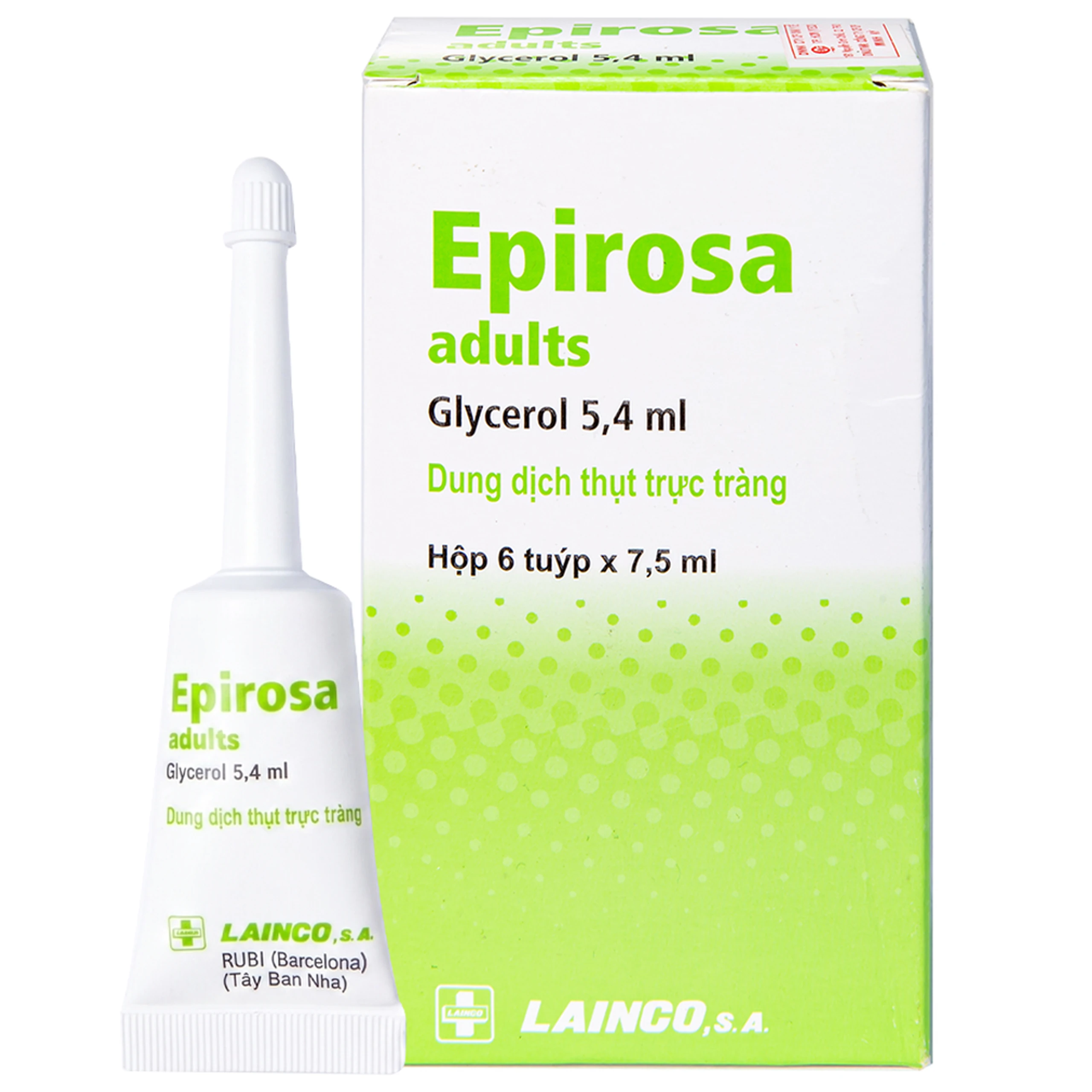 Dung dịch thụt trực tràng Epirosa Adults Lainco giảm triệu chứng táo bón (6 tuýp x 7.5ml) 1