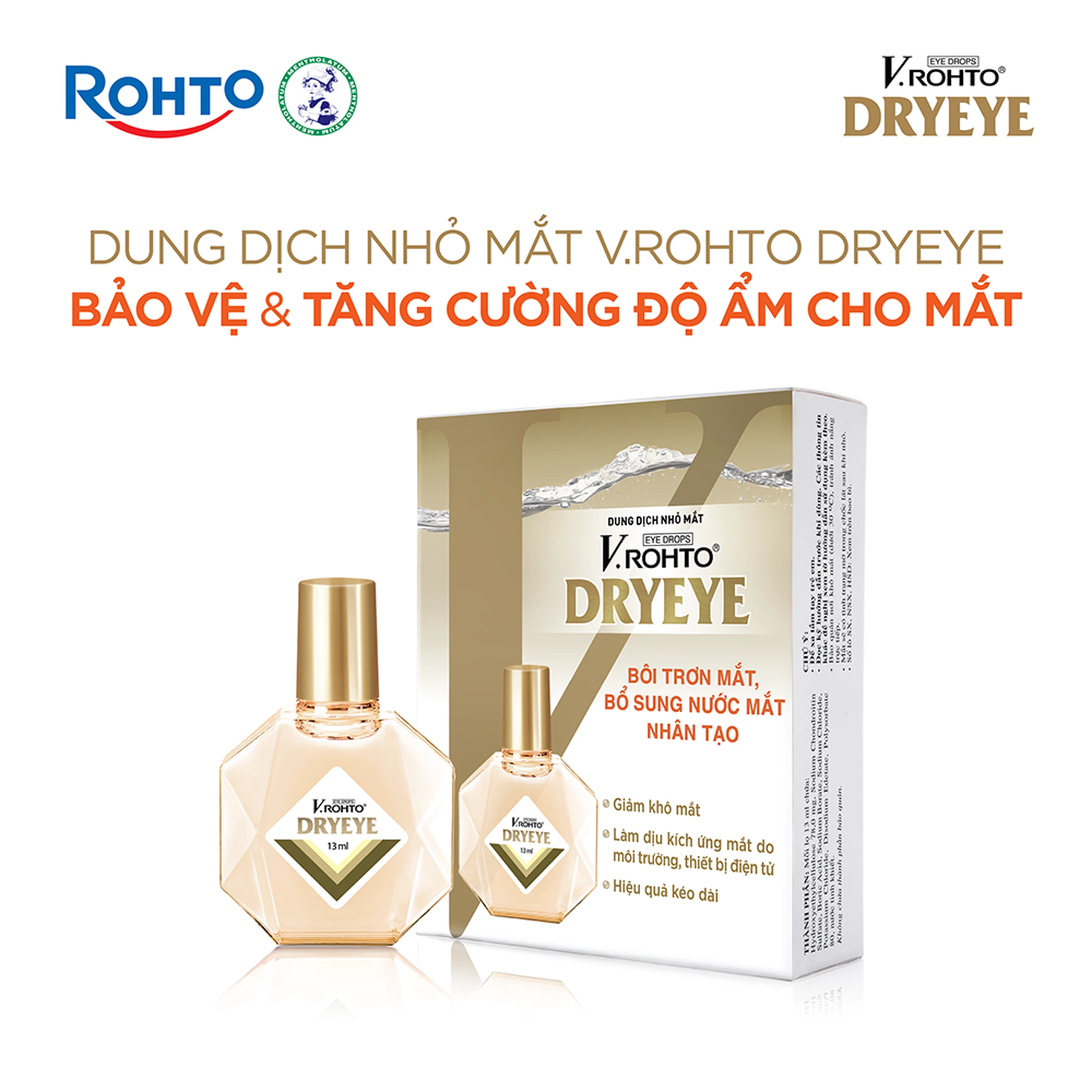 Nhỏ mắt V.Rohto Dryeye 13ml hỗ trợ bôi trơn mắt, bổ sung nước mắt nhân tạo 2