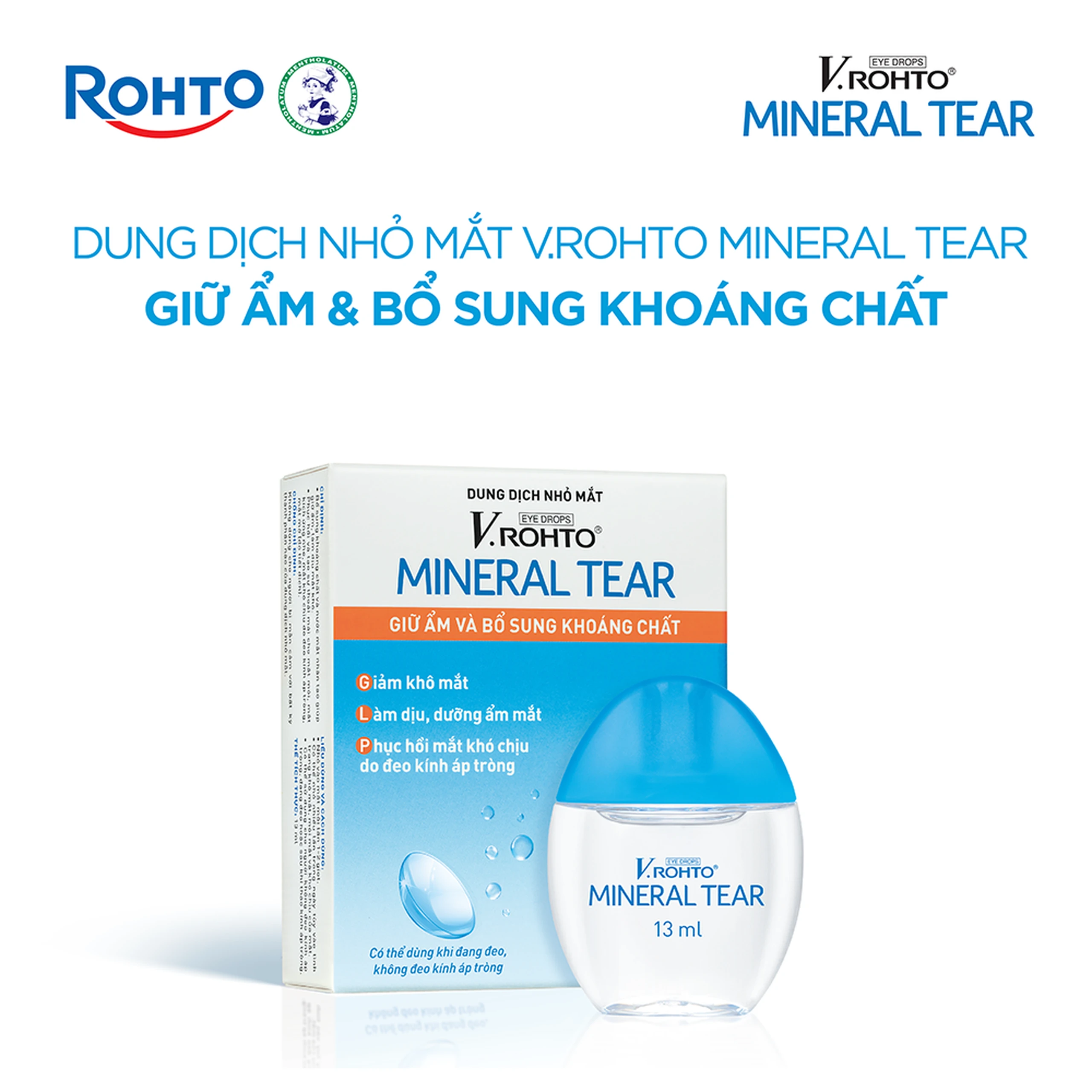 Nhỏ mắt V.Rohto Mineral Tear 13ml hỗ trợ dưỡng ẩm, bổ sung khoáng chất 2