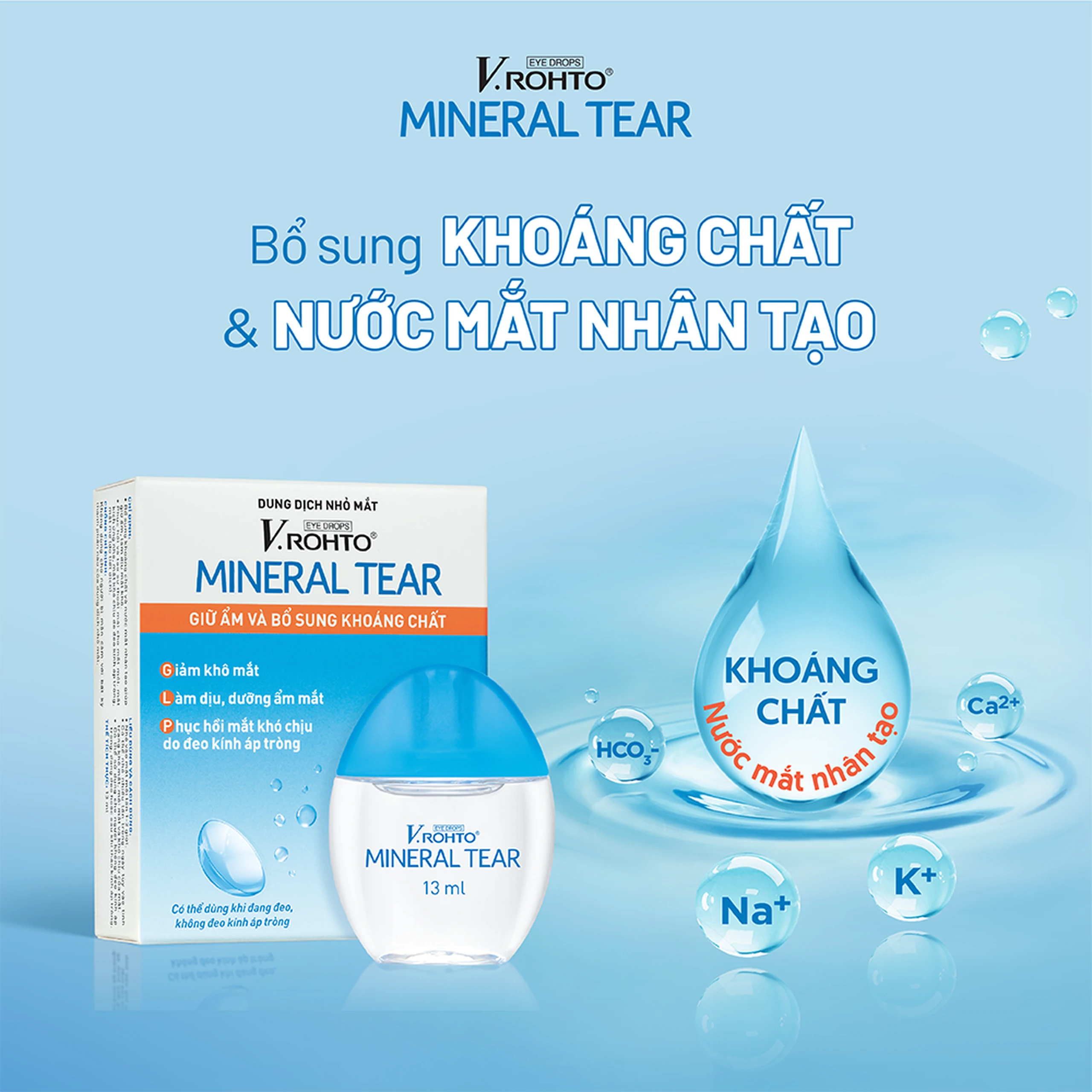 Nhỏ mắt V.Rohto Mineral Tear 13ml hỗ trợ dưỡng ẩm, bổ sung khoáng chất 6