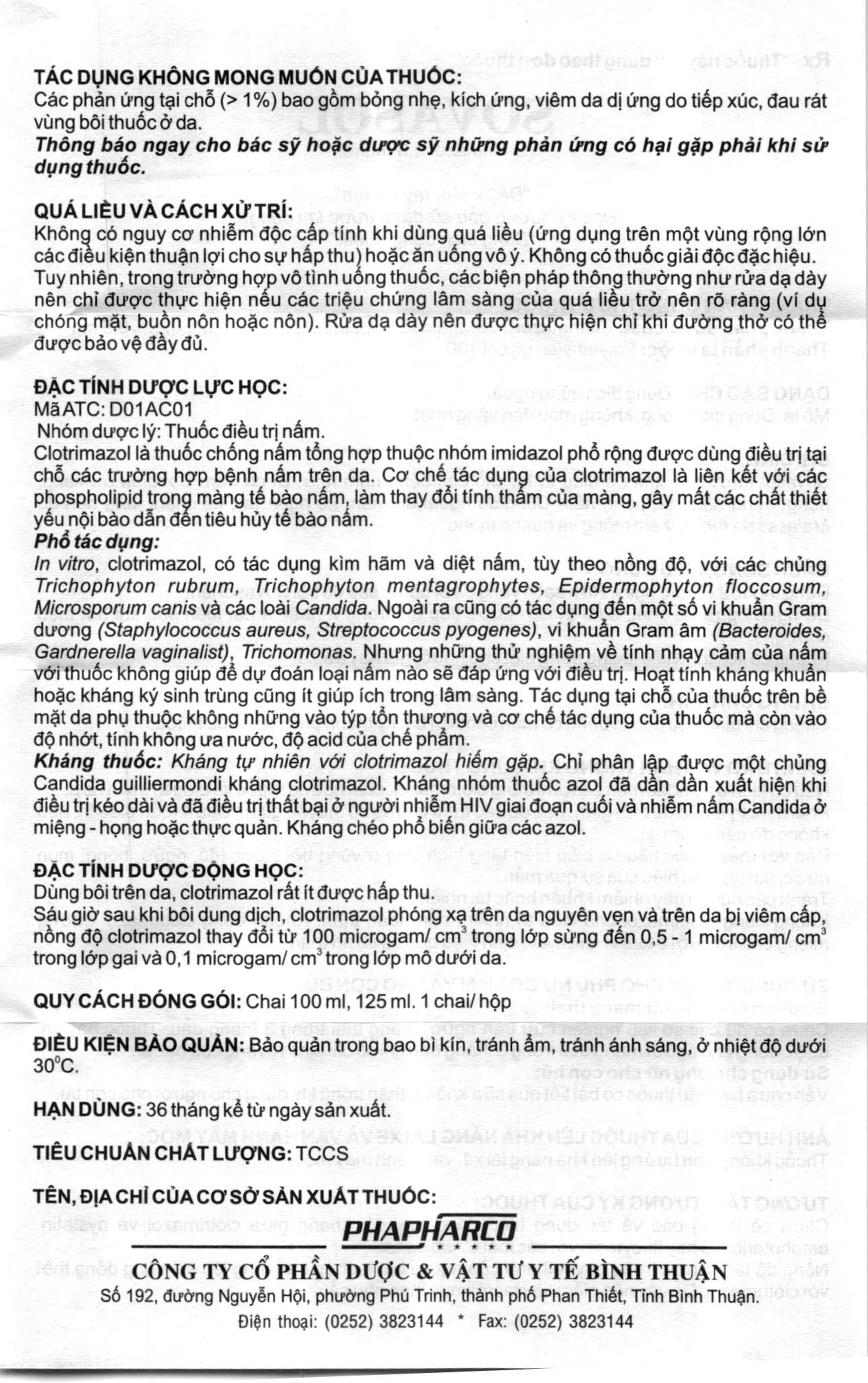 Dung dịch Sovasol Bình Thuận điều trị nấm Candida ở miệng, họng (100ml)