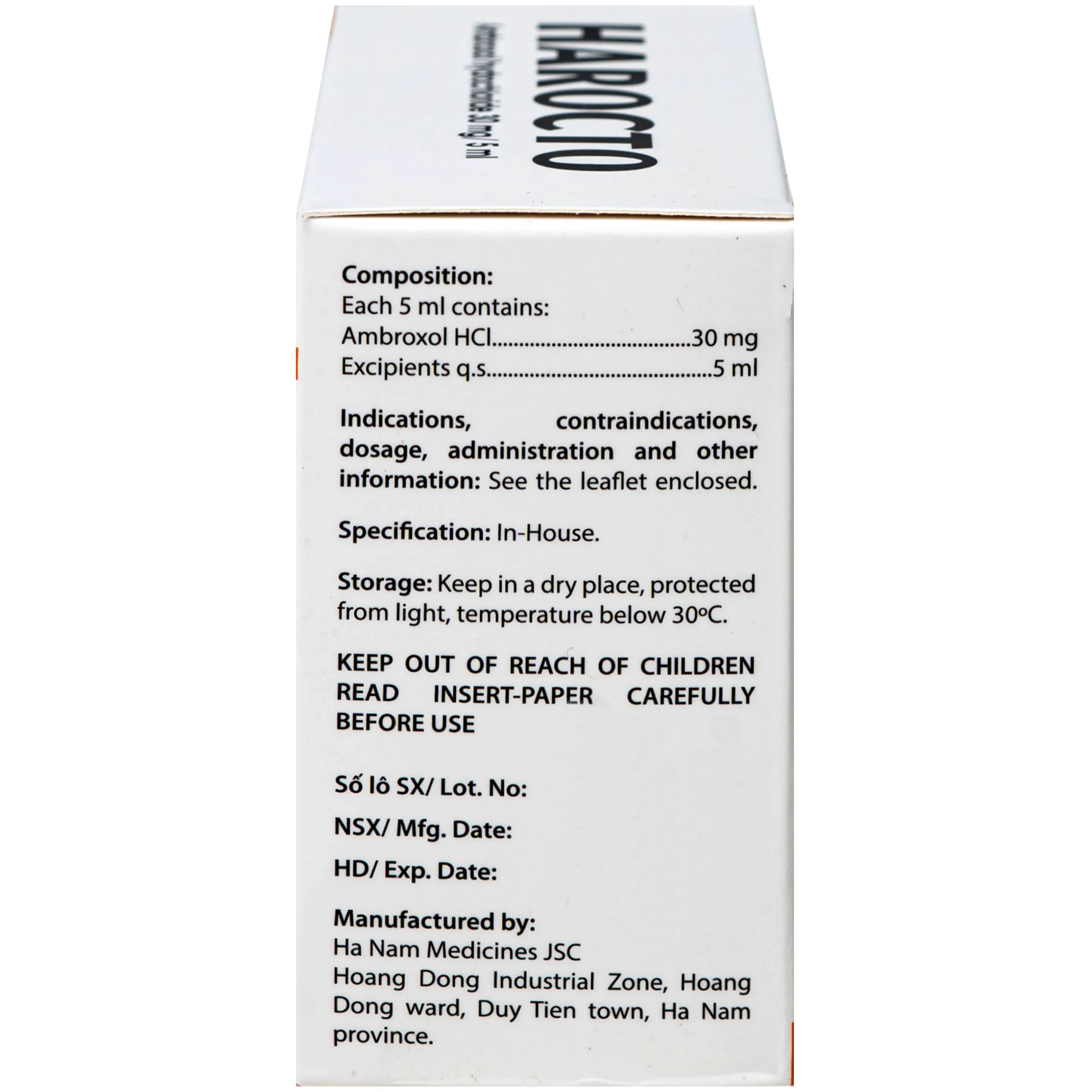 Thuốc Harocto Hà Nam tiêu chất nhầy đường hô hấp (20 ống x 5ml) 3