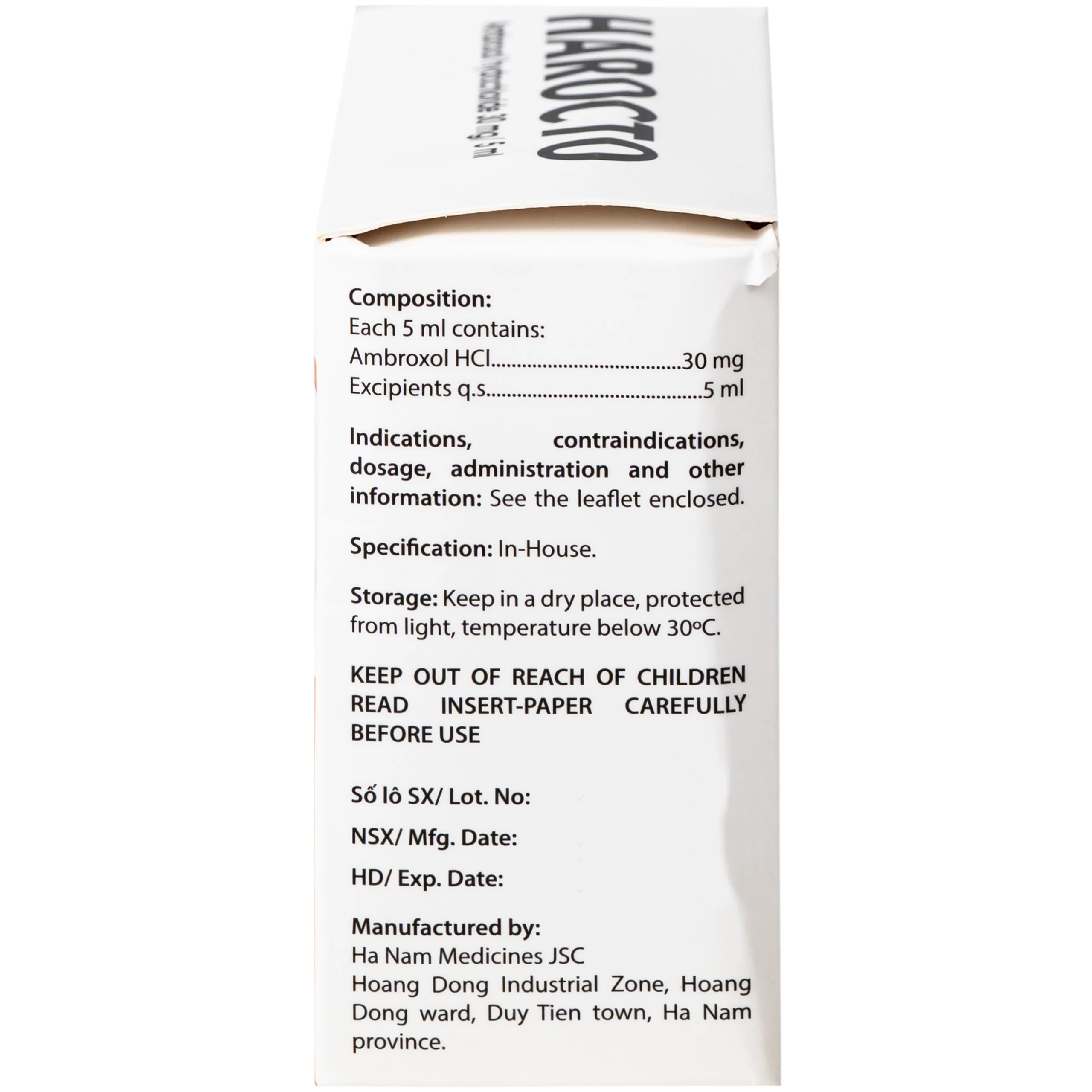 Thuốc Harocto Hà Nam tiêu chất nhầy đường hô hấp (20 ống x 5ml) 3