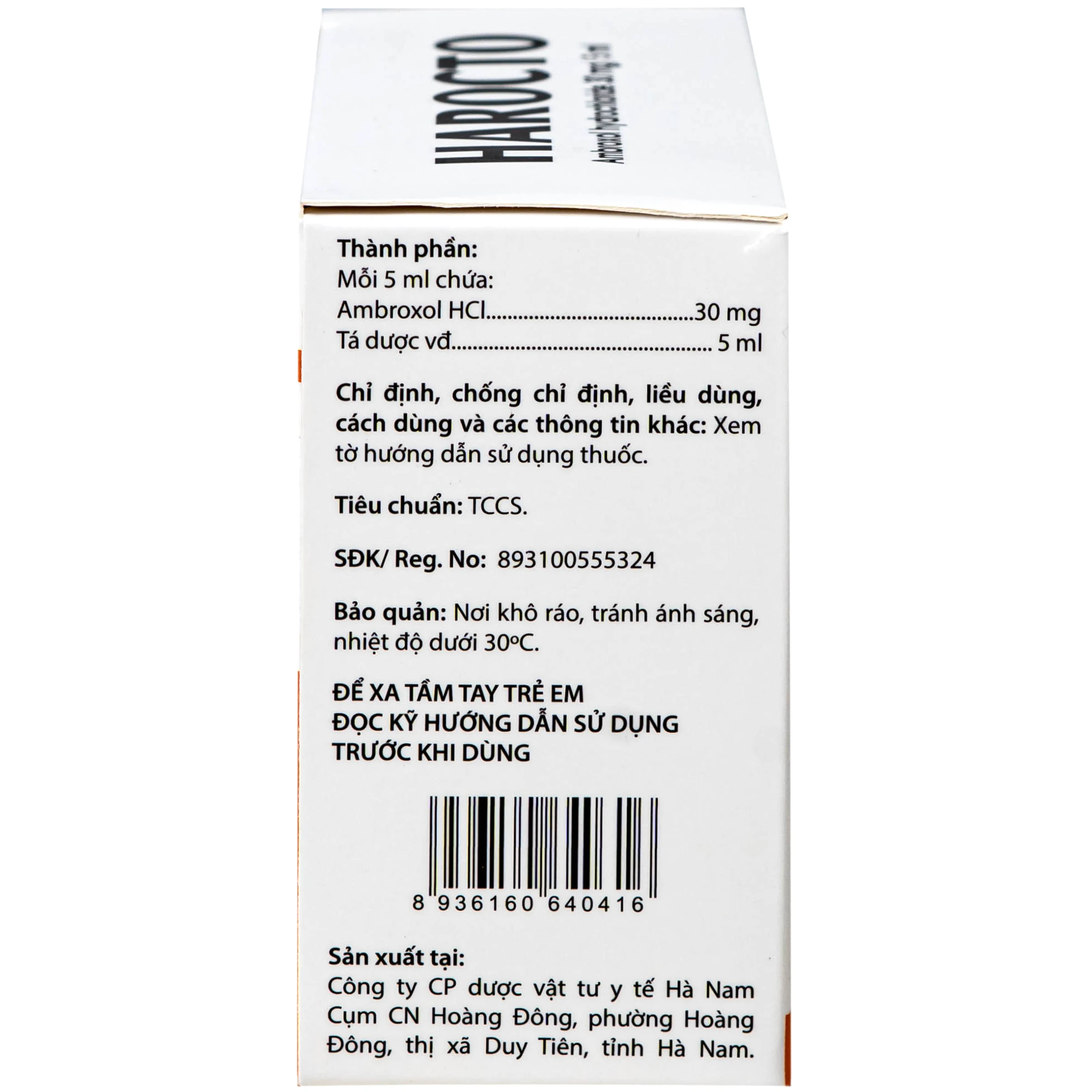 Thuốc Harocto Hà Nam tiêu chất nhầy đường hô hấp (20 ống x 5ml) 4