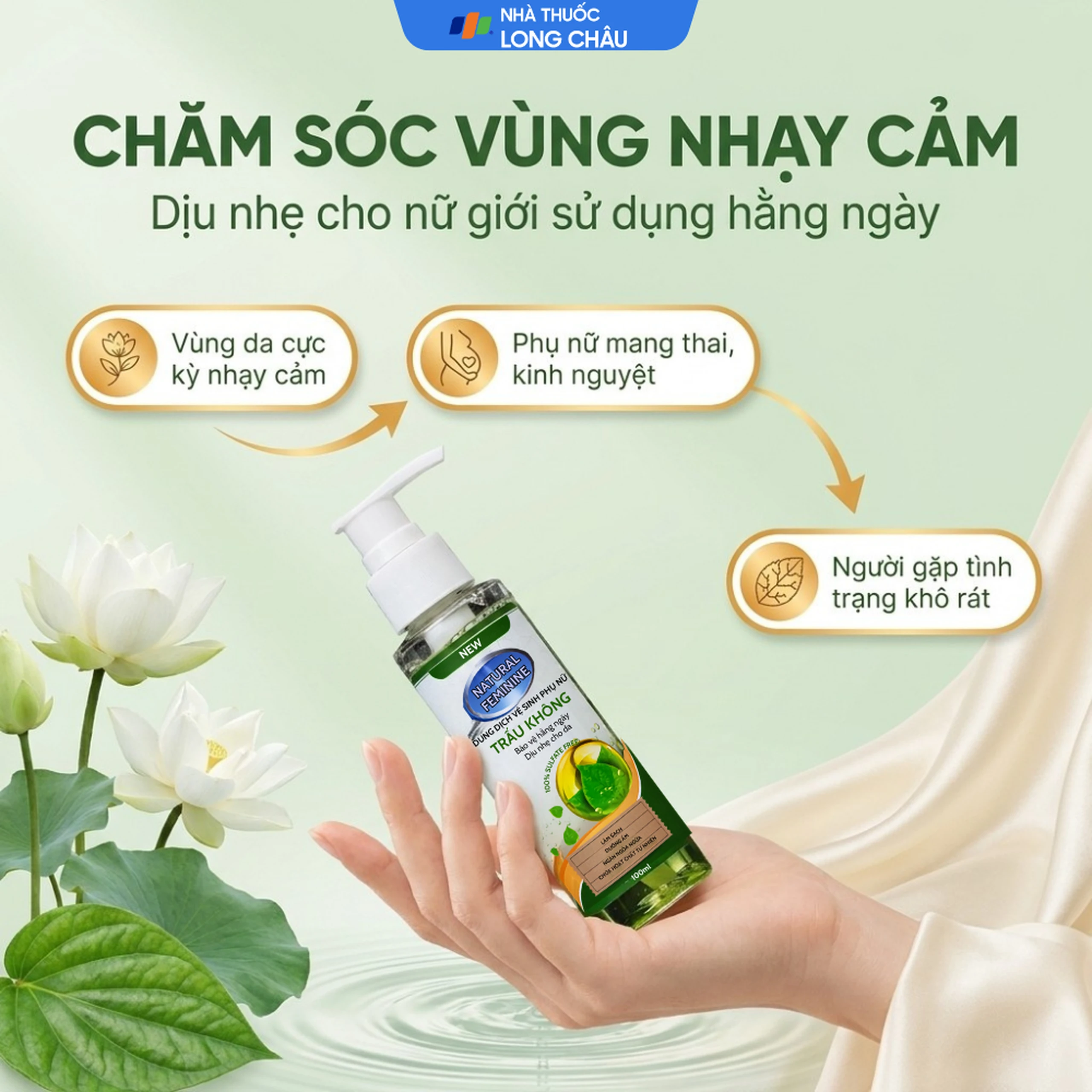 Dung dịch vệ sinh phụ nữ Natural Feminine Lá Trầu Không vệ sinh nhẹ nhàng, kháng khuẩn (100ml) 4