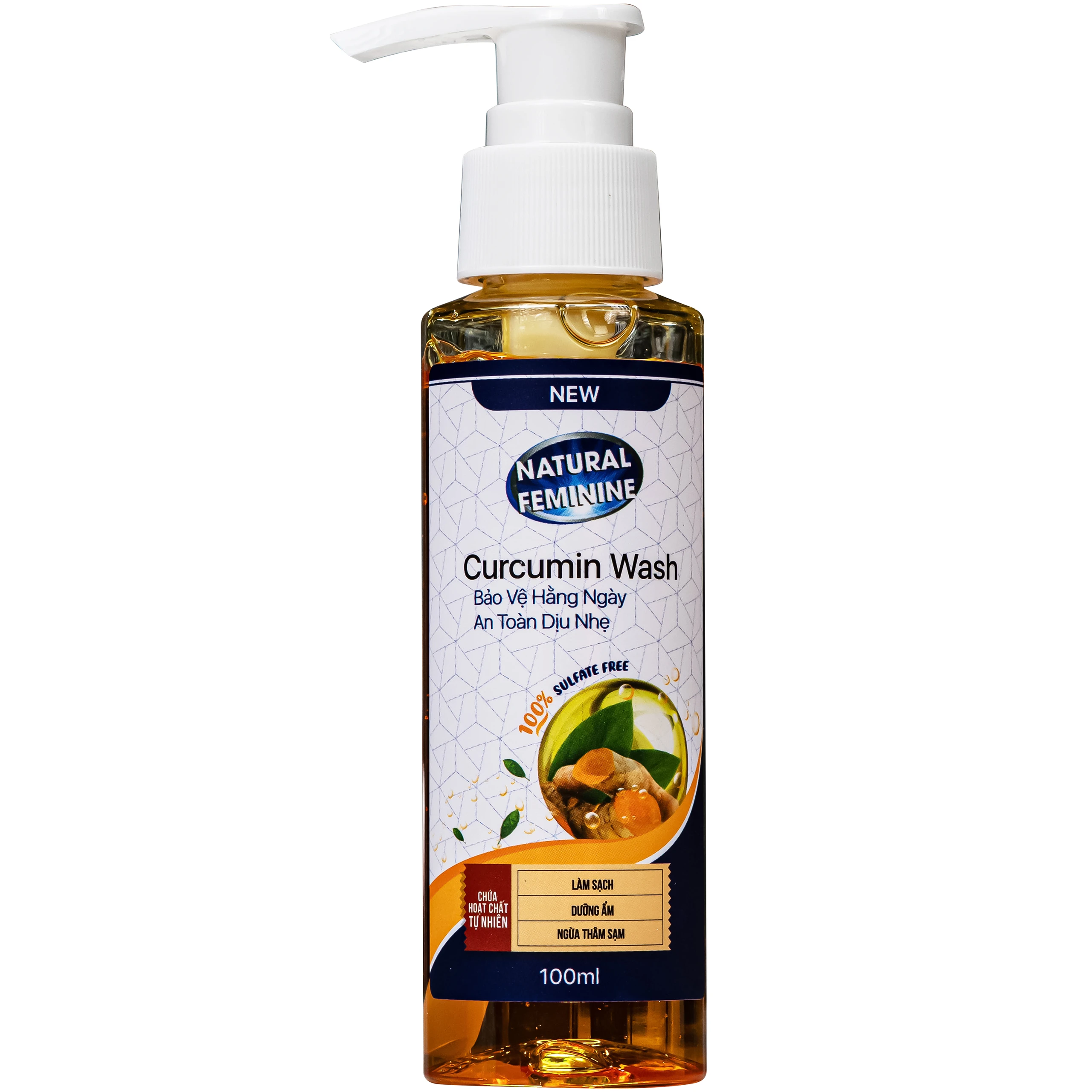 Dung dịch vệ sinh phụ nữ khử mùi Natural Feminine Curcumin Wash 100ml