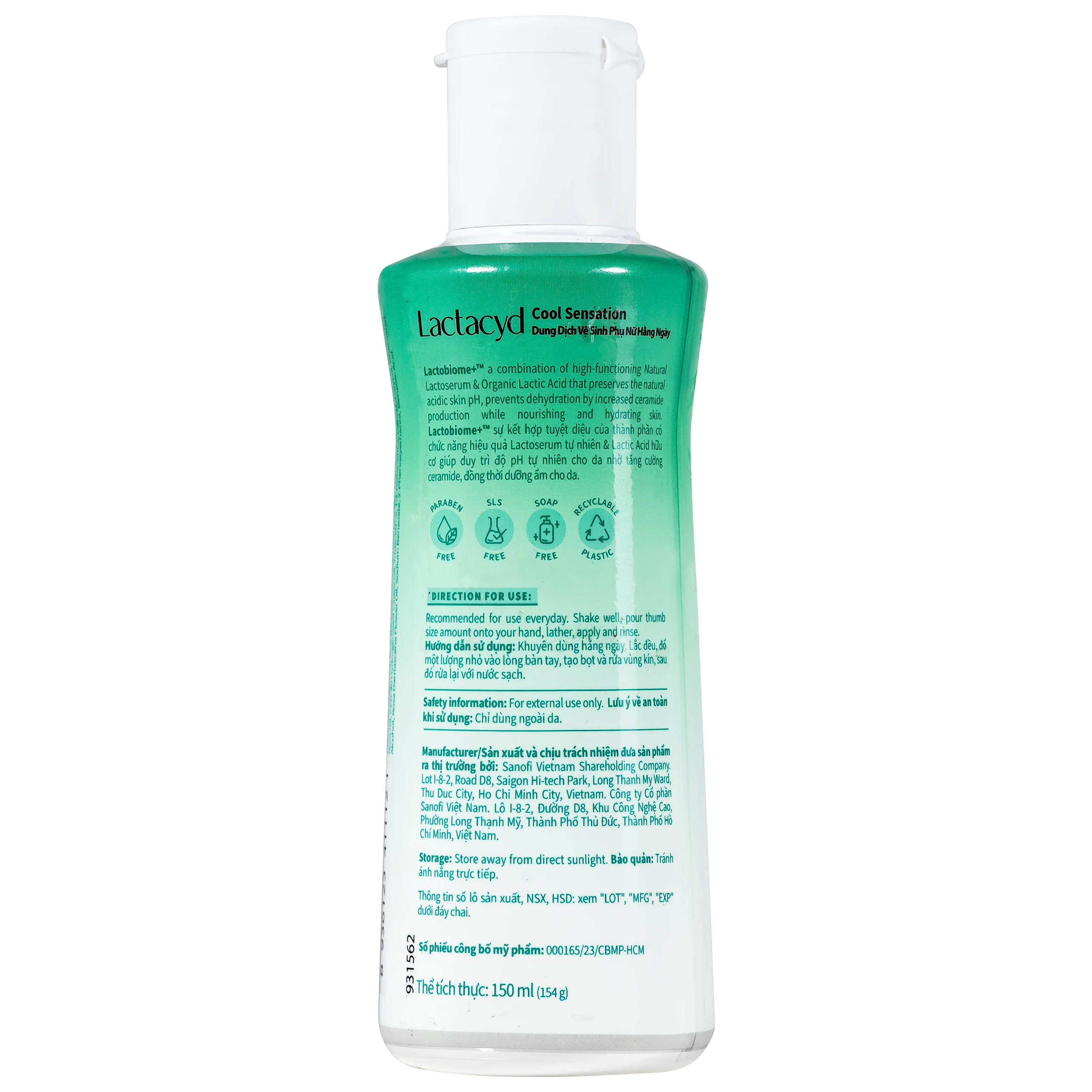 Dung Dịch Vệ Sinh Phụ Nữ Lactacyd Cool Sensation (150ml) 2