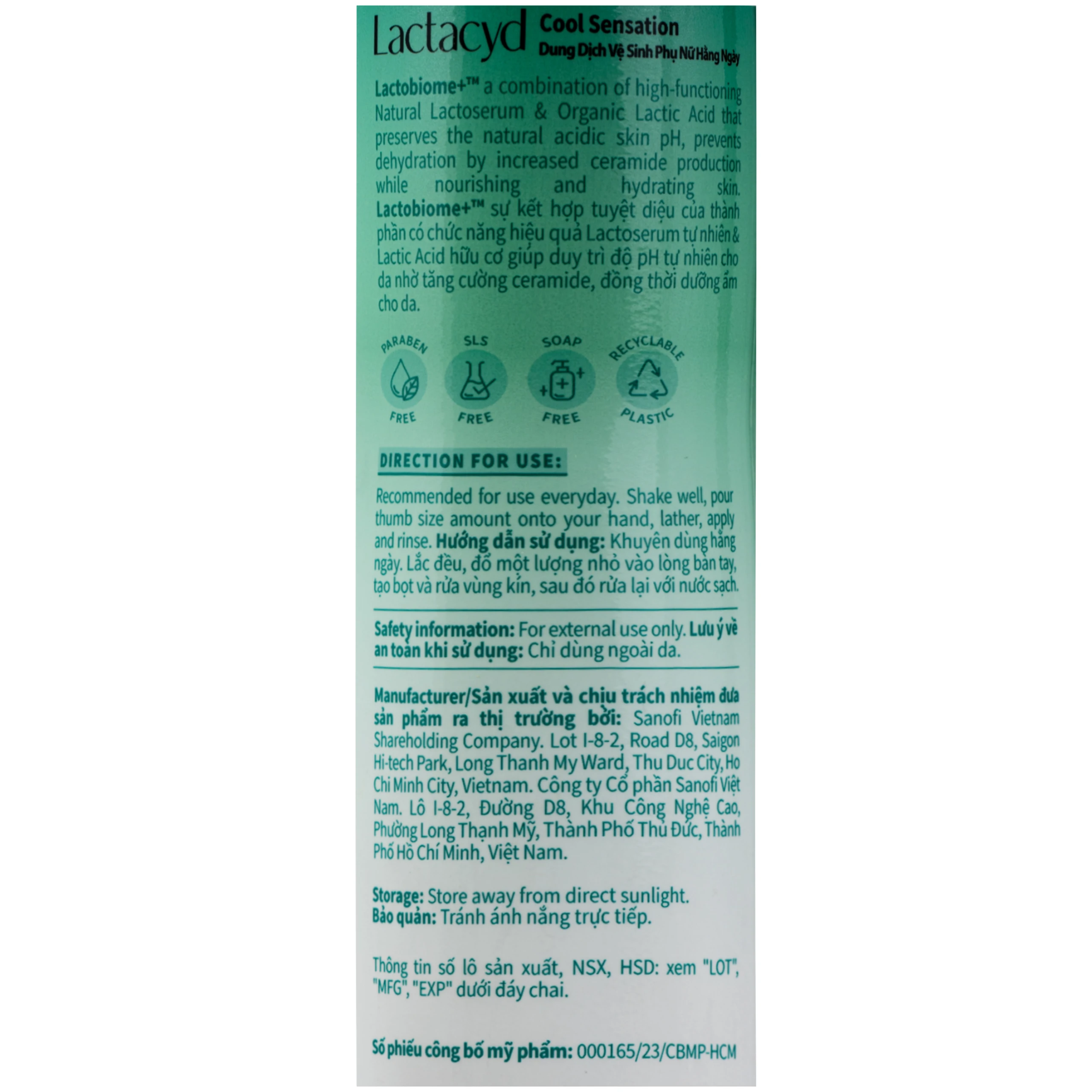 Dung Dịch Vệ Sinh Phụ Nữ Lactacyd Cool Sensation (250ml) 5