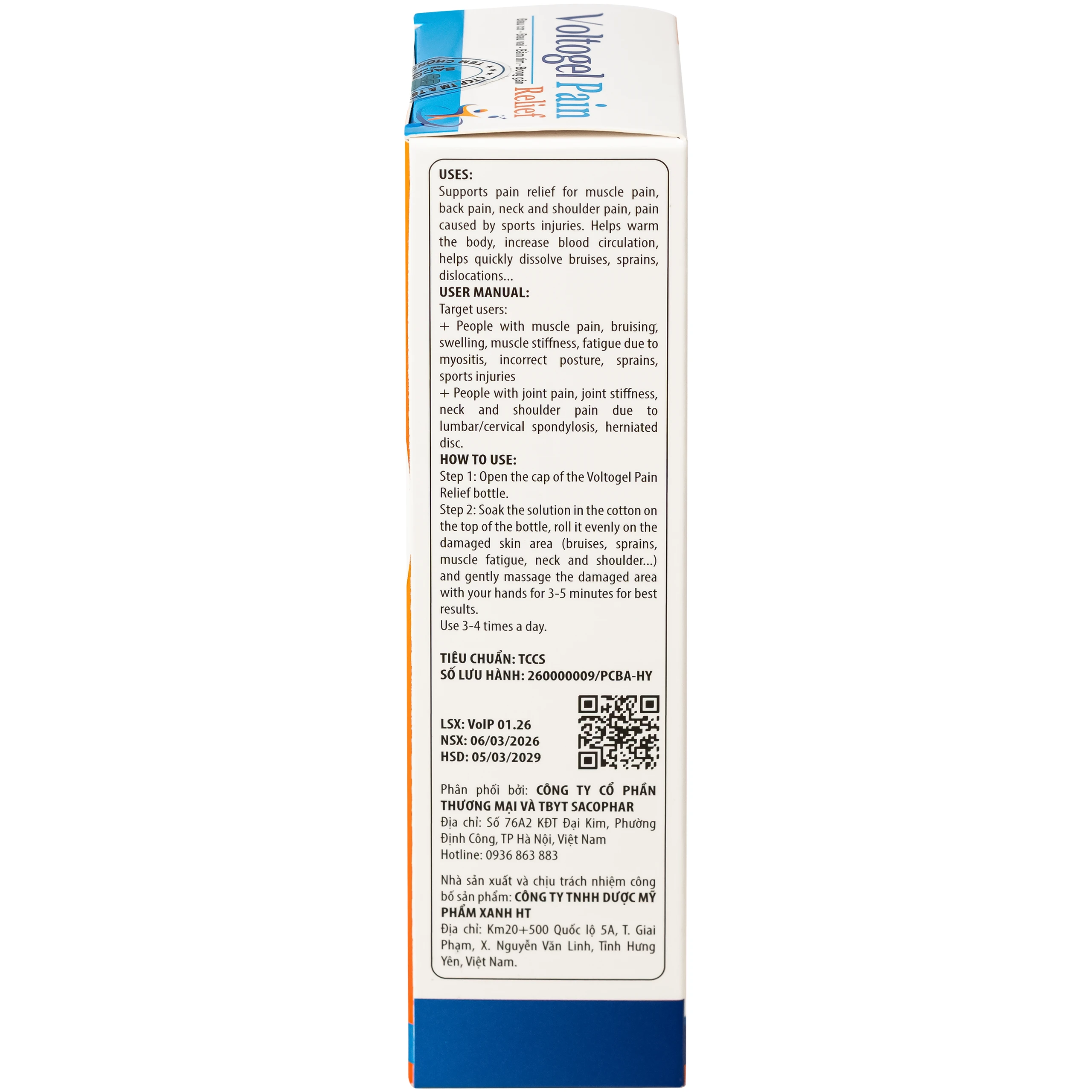 Dung dịch Voltogel Pain relief giúp giảm đau, tan nhanh vết bầm tím, bong gân và thúc đẩy tuần hoàn máu (100ml) 3