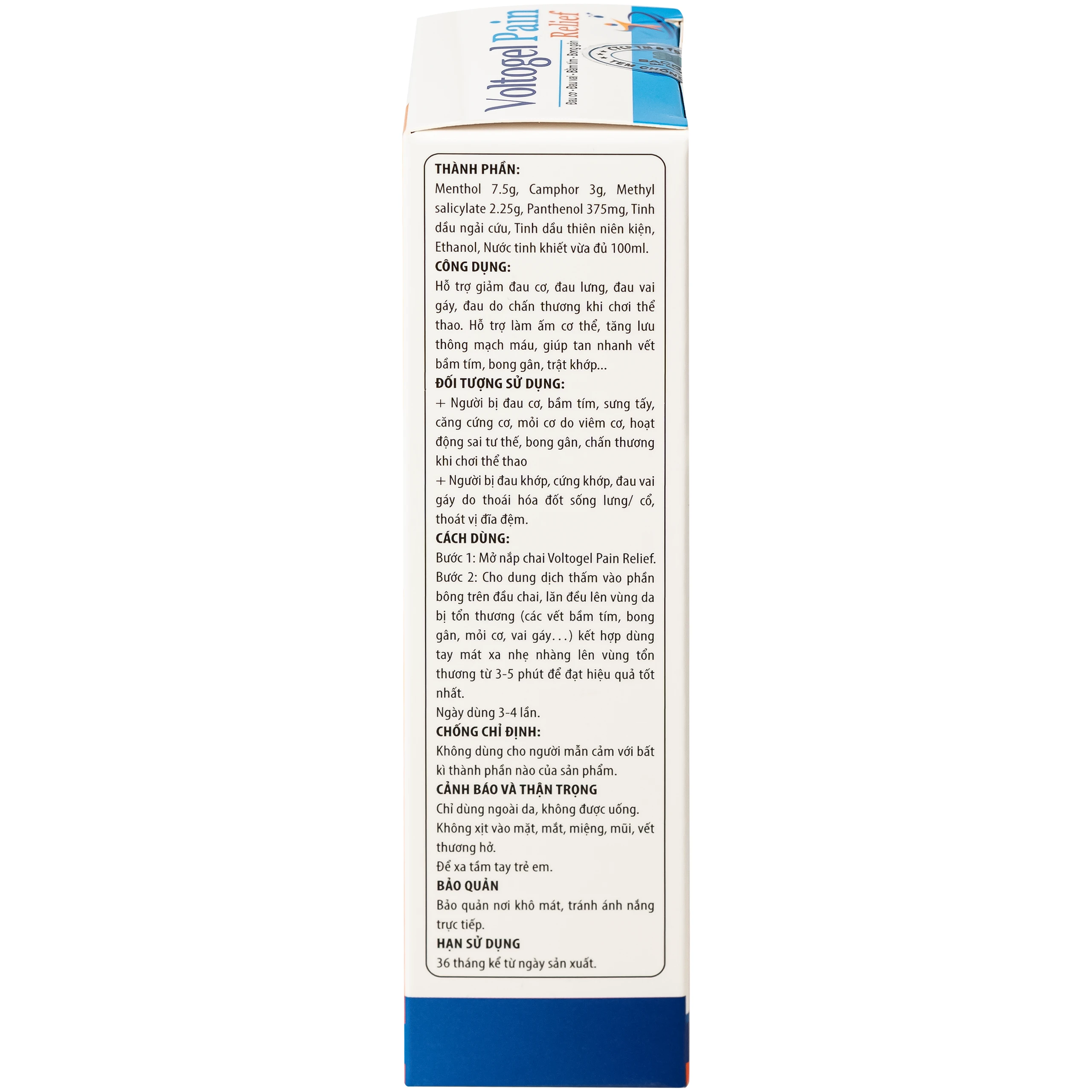 Dung dịch Voltogel Pain relief giúp giảm đau, tan nhanh vết bầm tím, bong gân và thúc đẩy tuần hoàn máu (100ml) 4