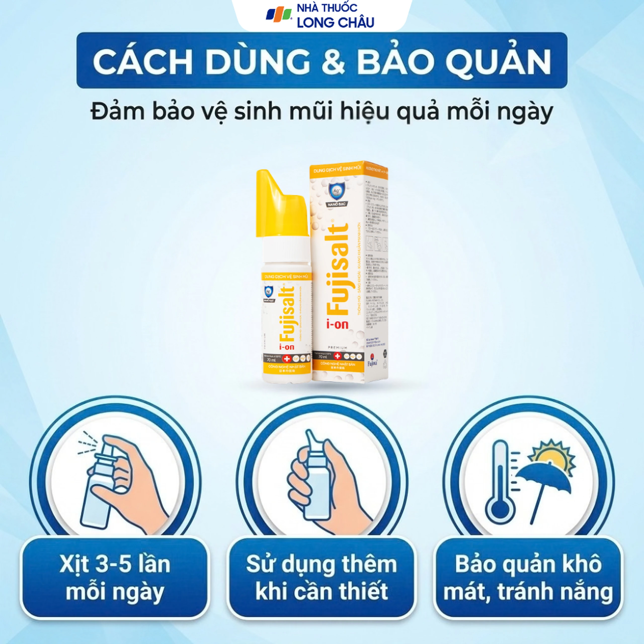 Xịt mũi nano bạc ion Fujisalt 70ml hỗ trợ làm sạch, giảm viêm, sưng đỏ, phòng ngừa sổ mũi 5