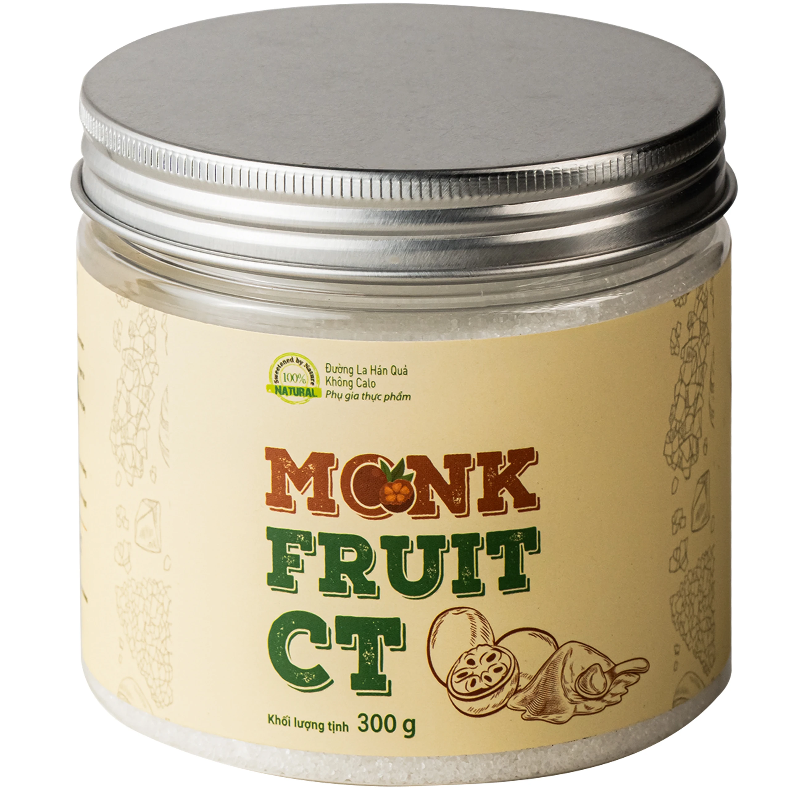 Đường la hán quả Monk Fruit CT, không calo, vị ngọt tự nhiên (hộp 300g) 1