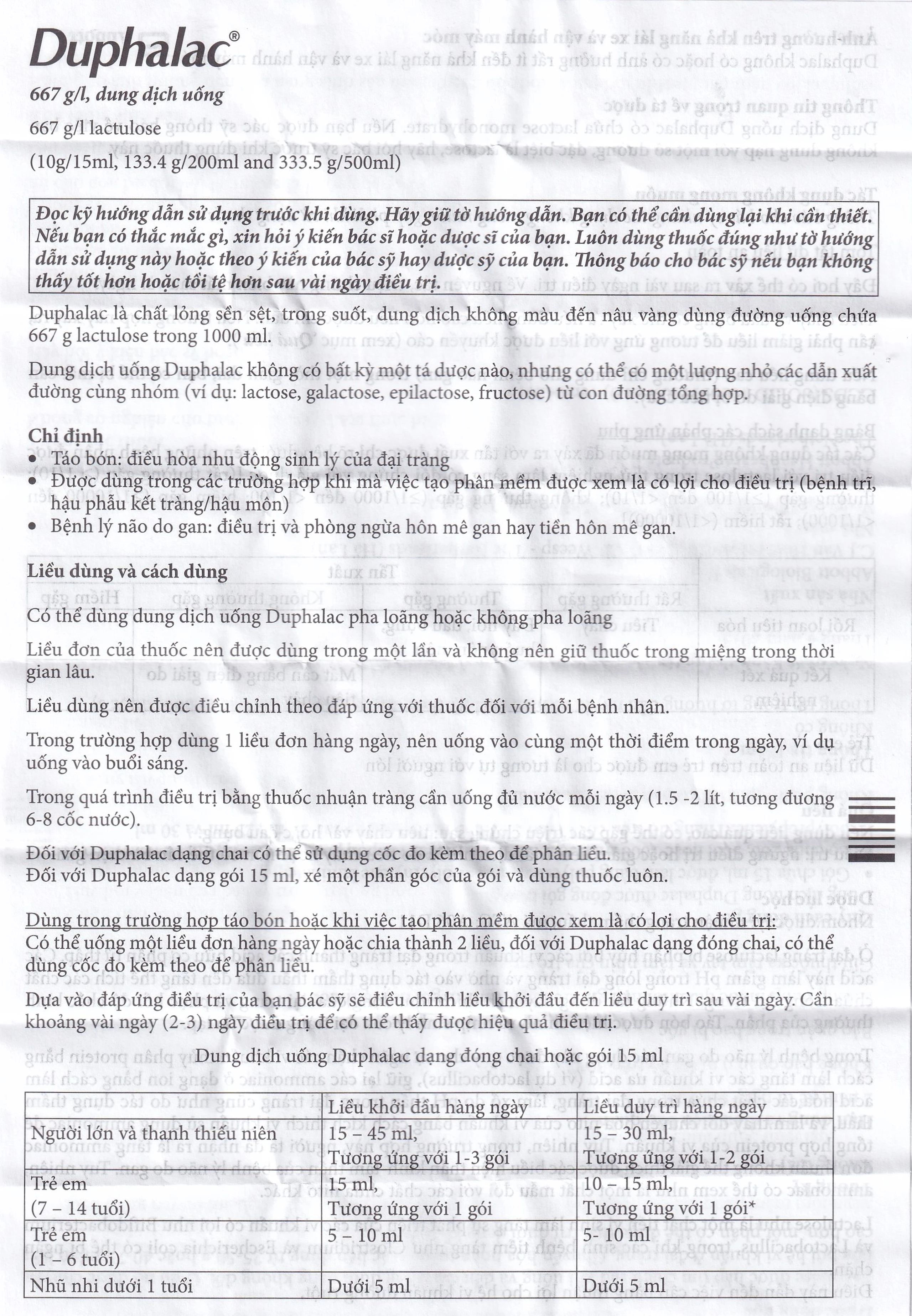 Duphalac (Lactulose) điều trị táo bón hiệu quả và tăng cường lợi khuẩn ruột (20 gói x 15ml)