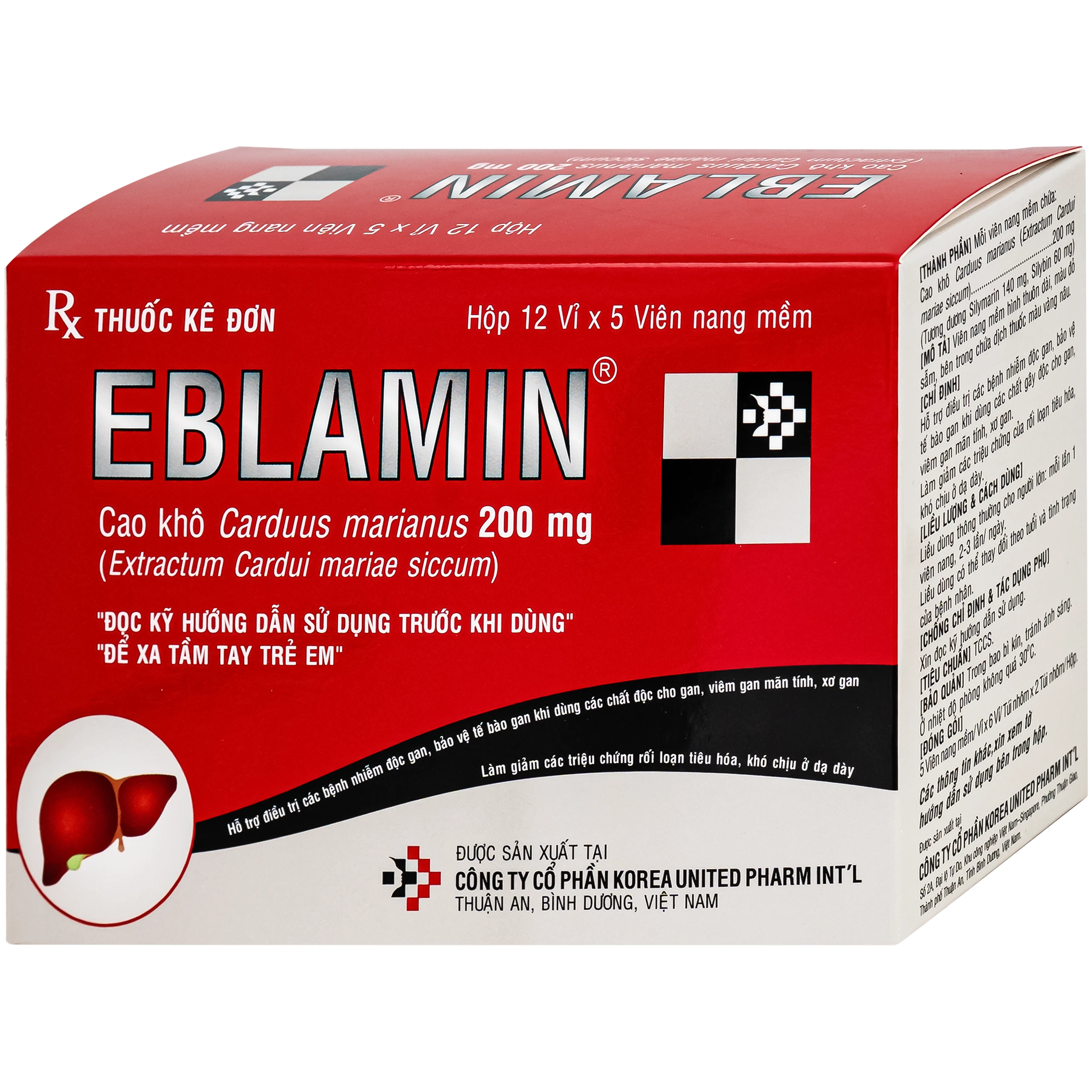 Thuốc Eblamin Korea United hỗ trợ điều trị viêm gan, xơ gan (12 vỉ x 5 viên) 2