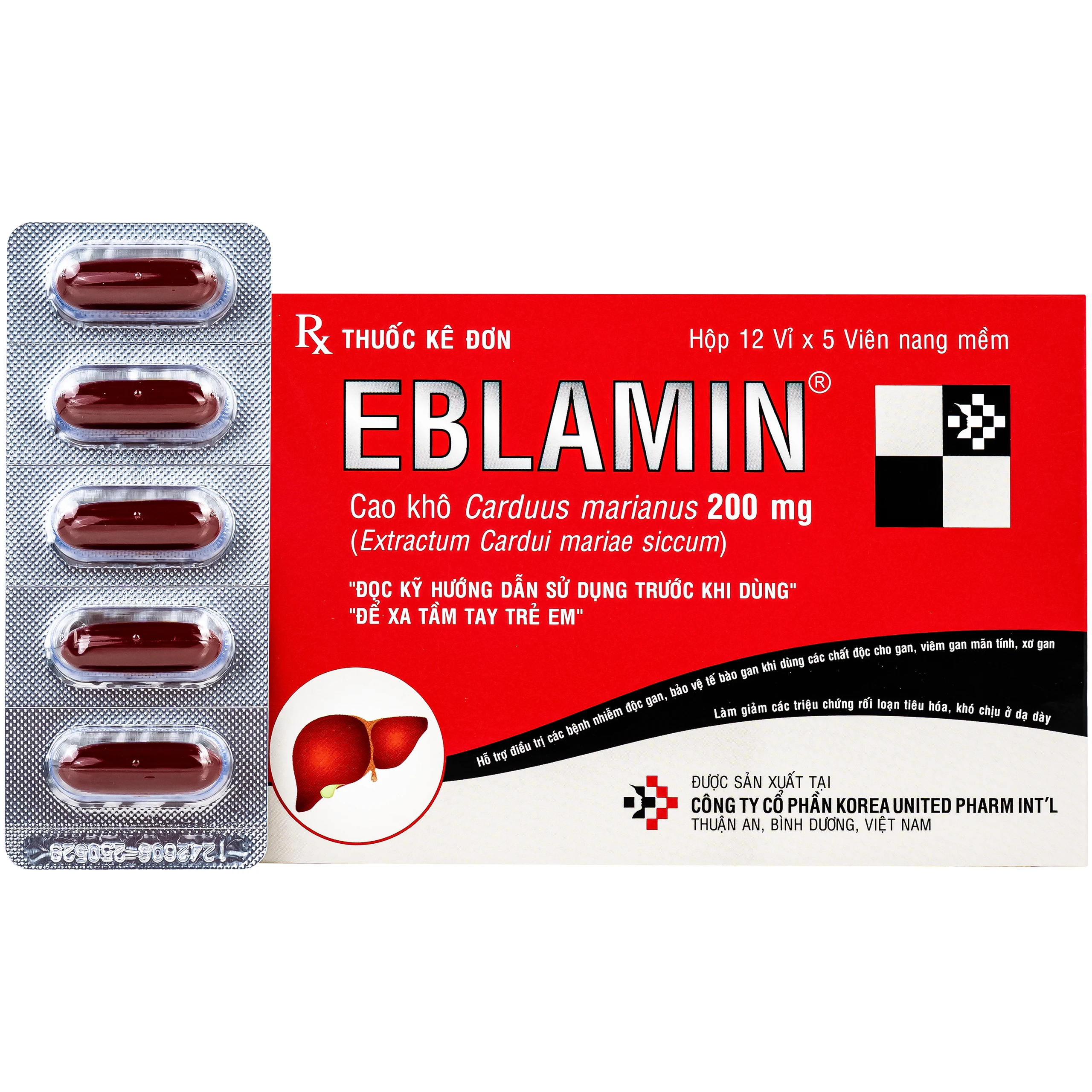 Thuốc Eblamin Korea United hỗ trợ điều trị viêm gan, xơ gan (12 vỉ x 5 viên) 1