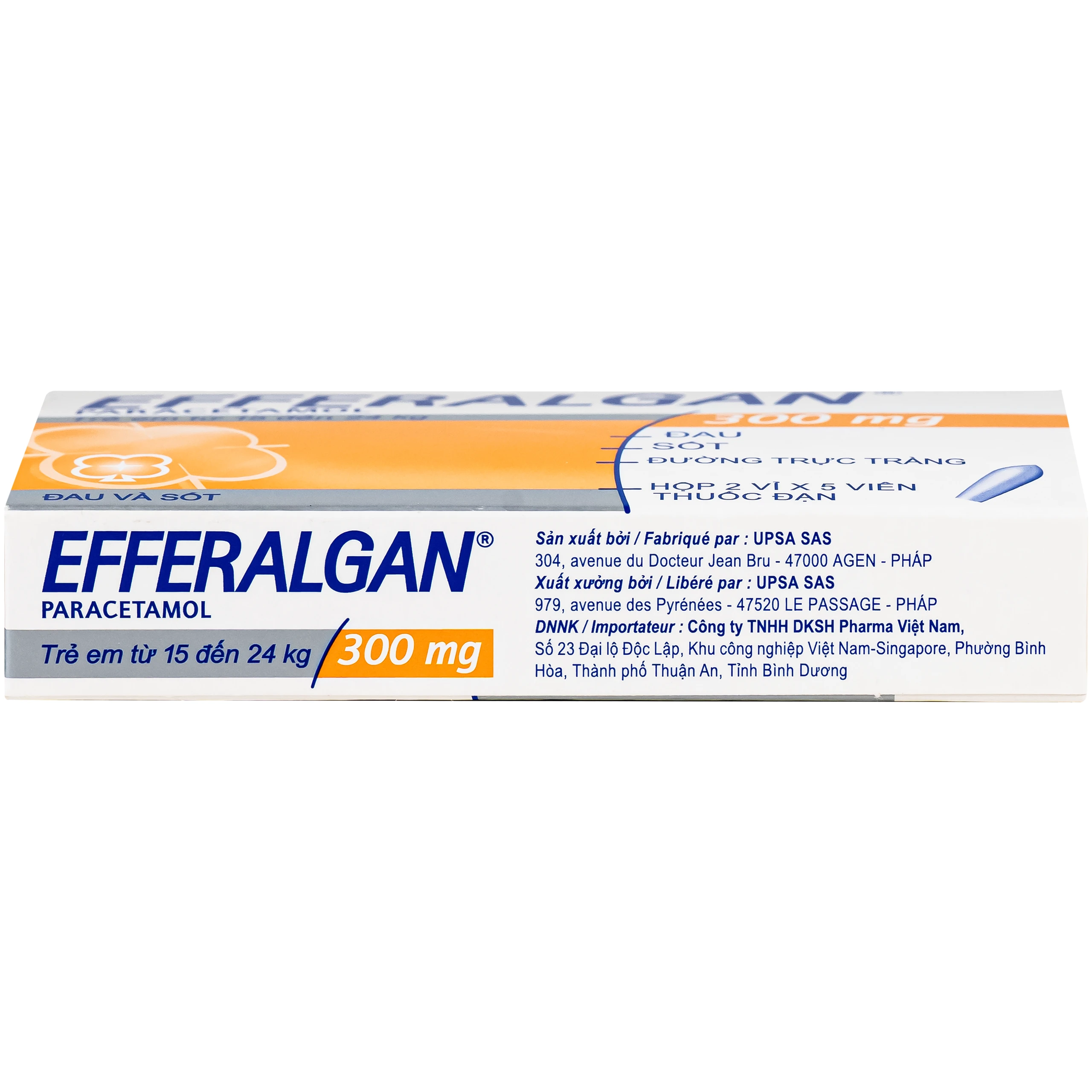 Thuốc đặt trực tràng Efferalgan 300mg UPSA SAS giảm đau, hạ sốt (10 viên) 4
