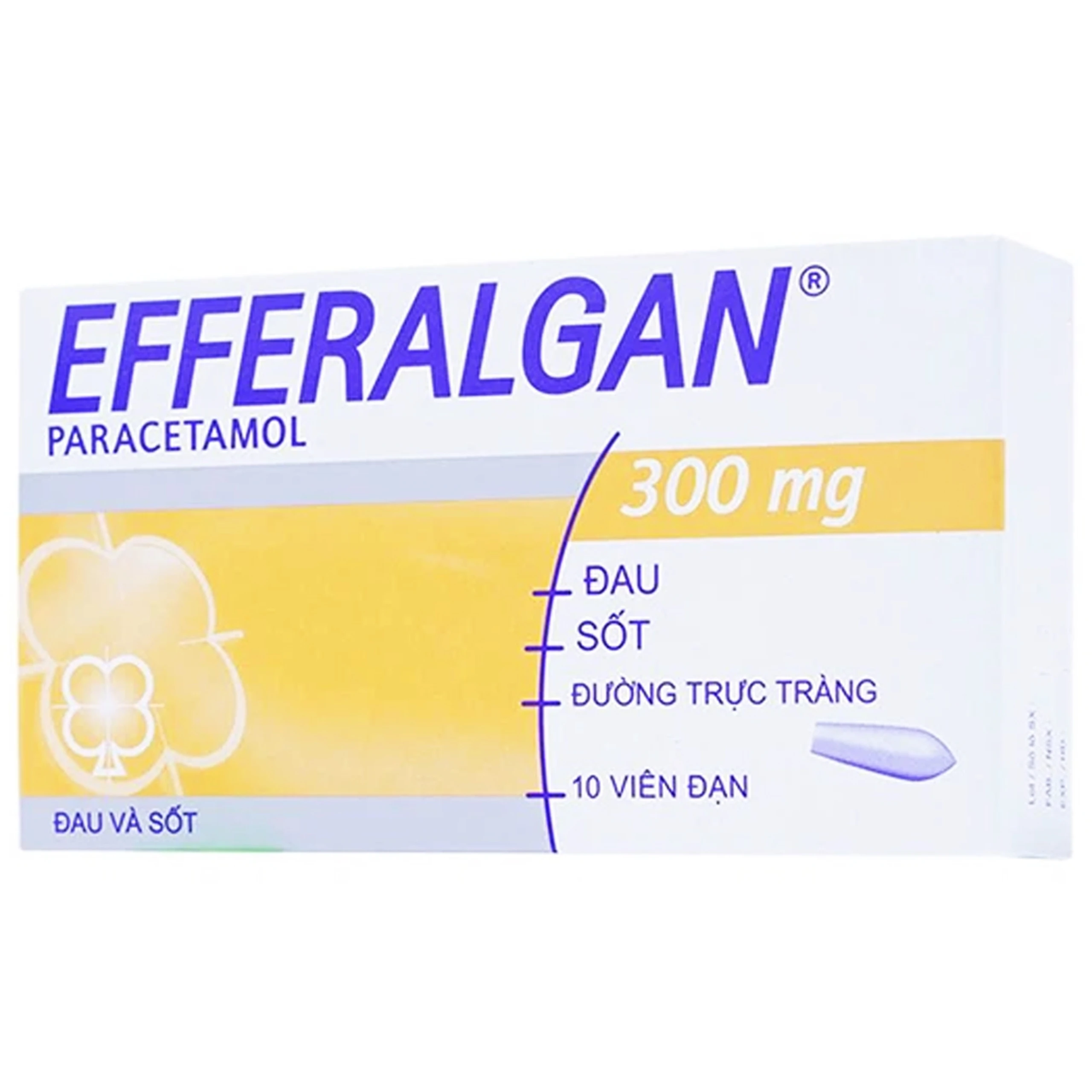 Thuốc đặt trực tràng Efferalgan 300mg UPSA SAS giảm đau, hạ sốt (10 viên)