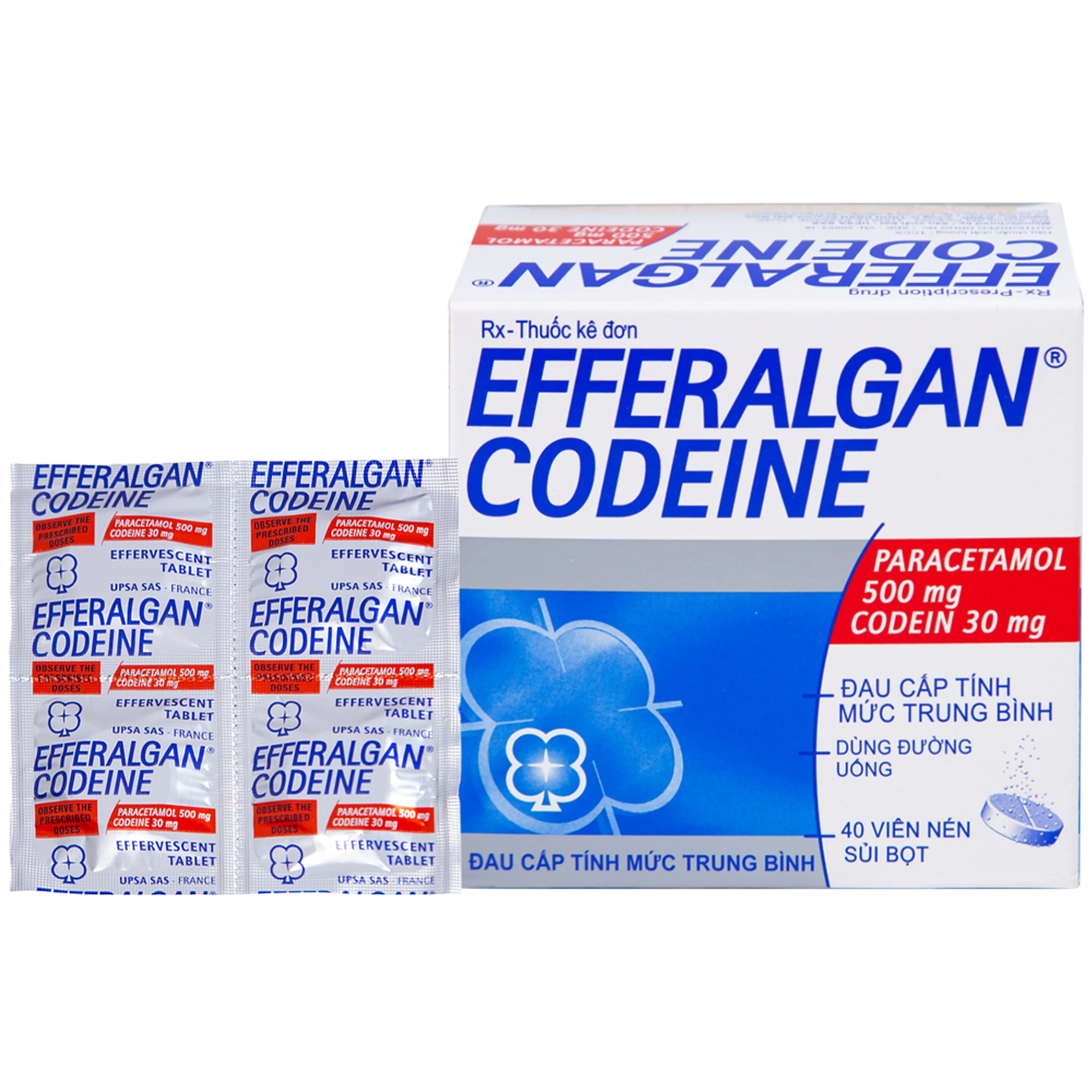 Viên sủi Efferalgan Codeine giảm đau cấp tính mức độ trung bình (10 vỉ x 4 viên) 1