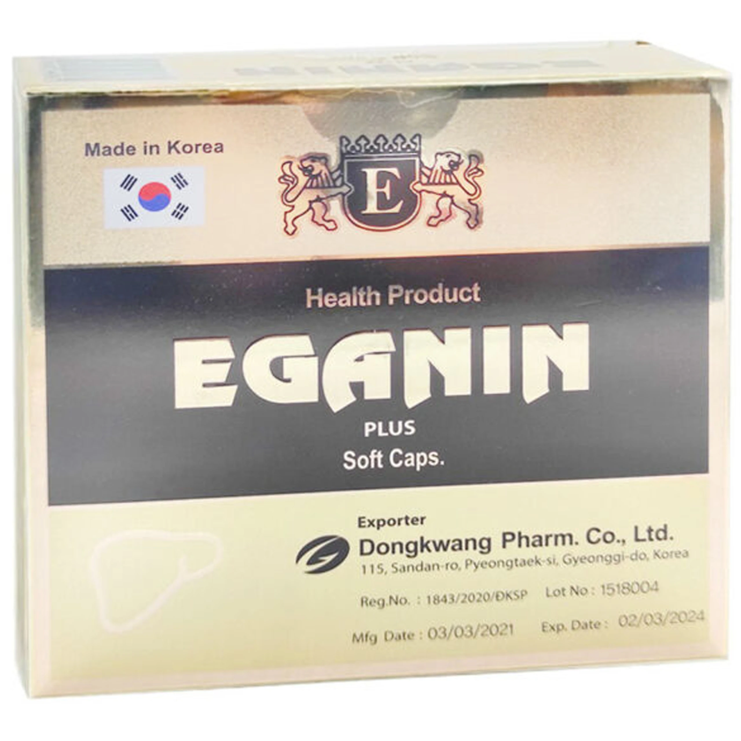 Viên nang mềm Eganin DongKwang hỗ trợ giải độc và bảo vệ gan (12 vỉ x 5 viên) 1