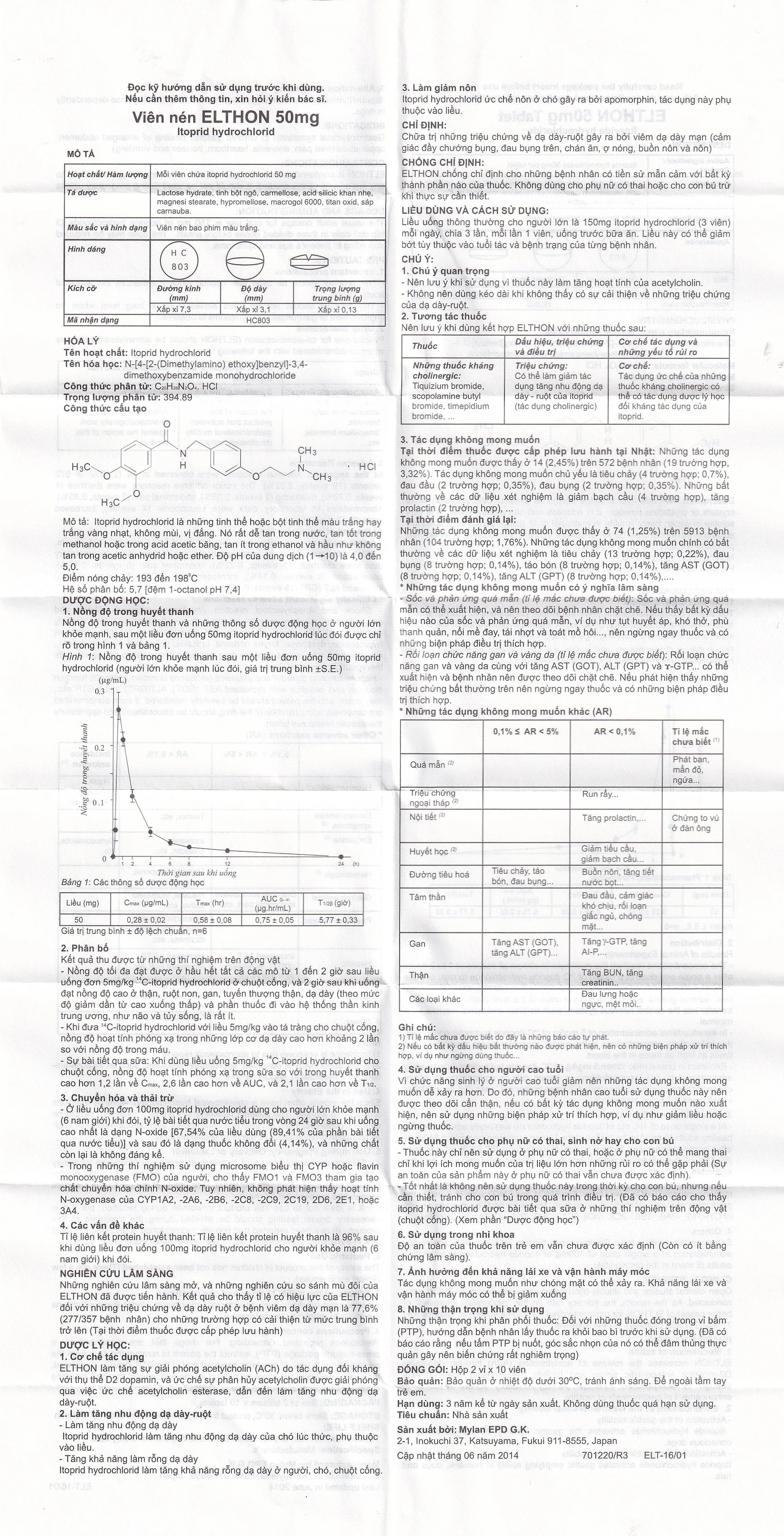 Thuốc Elthon Abbott điều trị những triệu chứng viêm dạ dày mạn tính (2 vỉ x 10 viên)