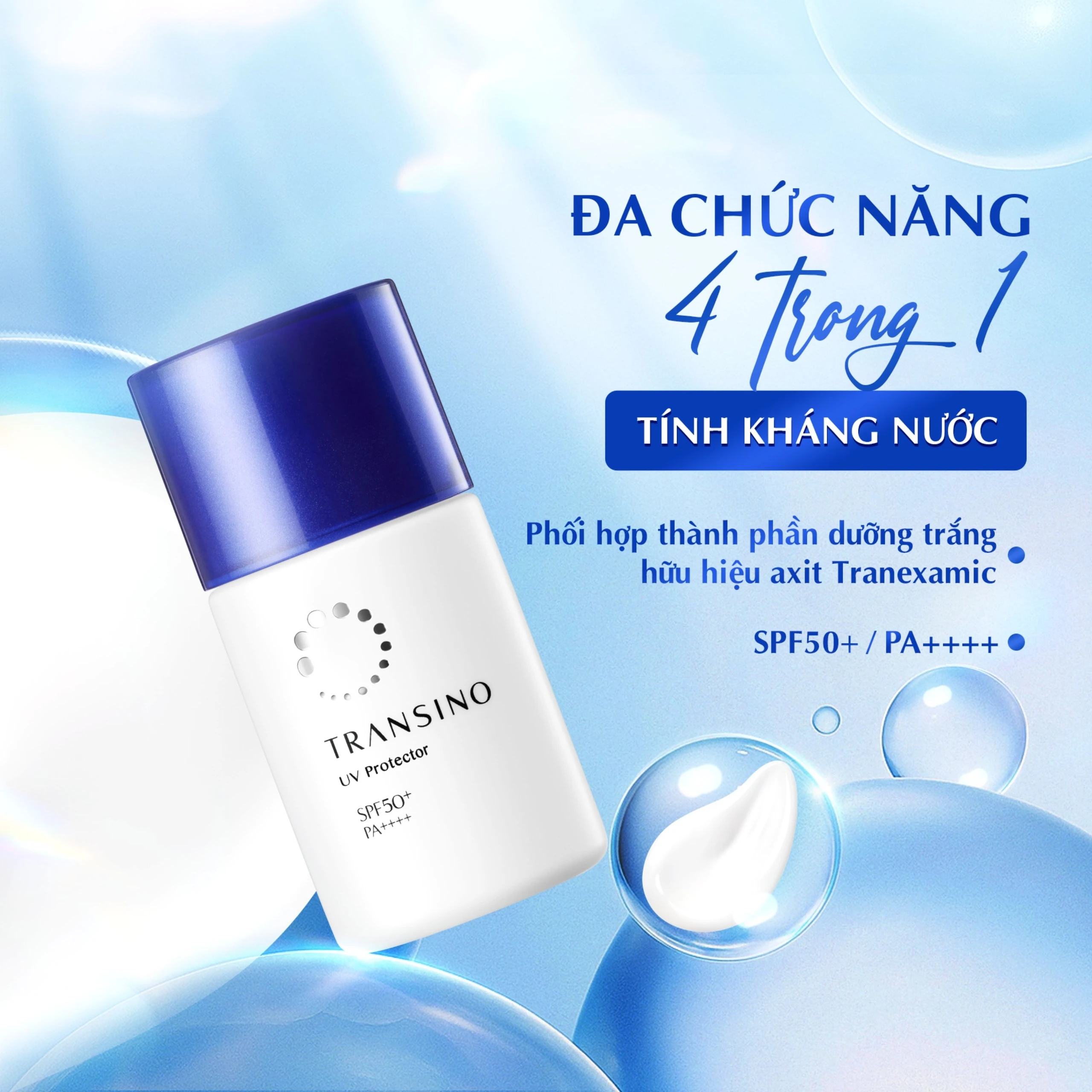 Kem chống nắng ngừa nám, trắng da Transino Whitening UV Protector SPF50+ PA++++ 30ml