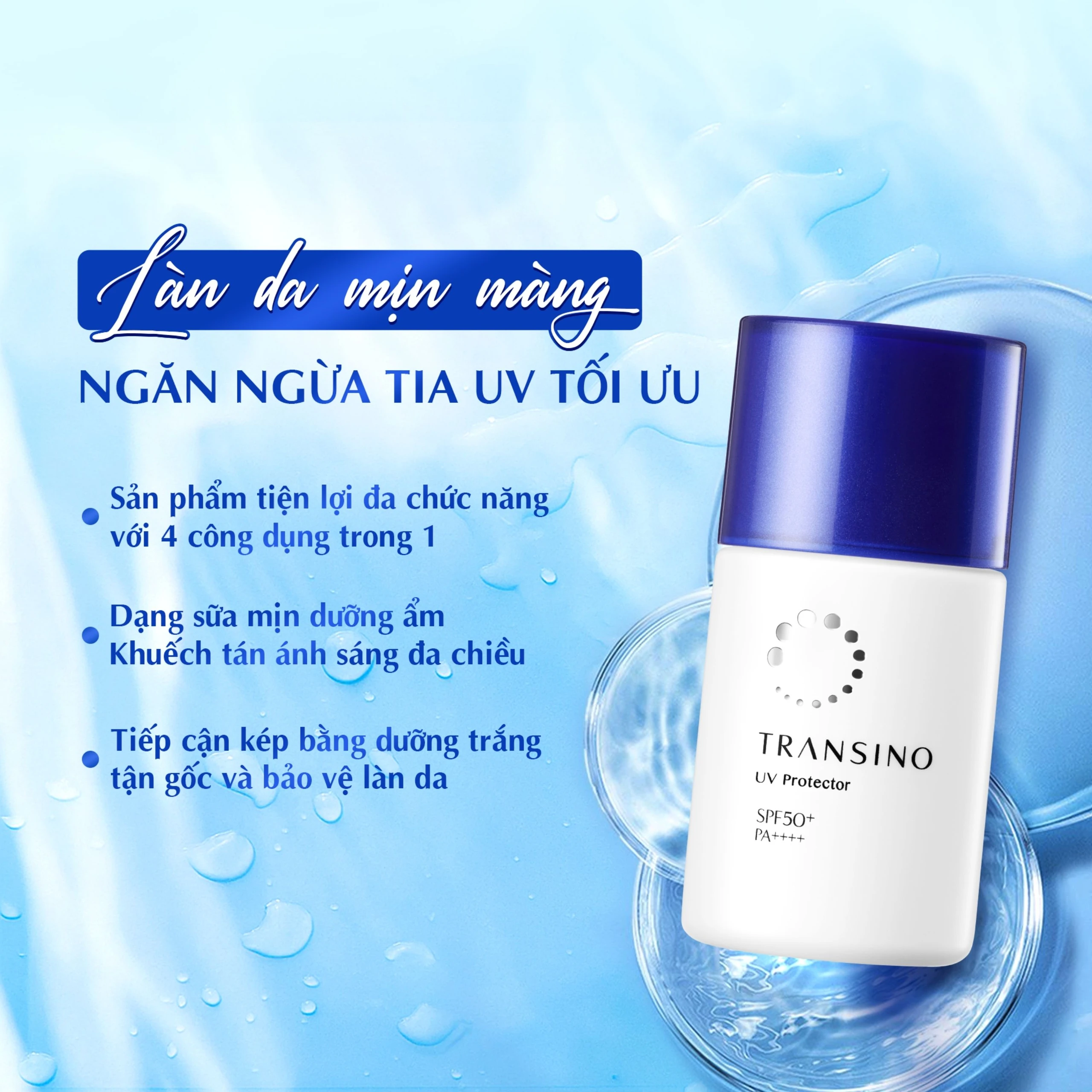 Kem chống nắng ngừa nám, trắng da Transino Whitening UV Protector SPF50+ PA++++ 30ml