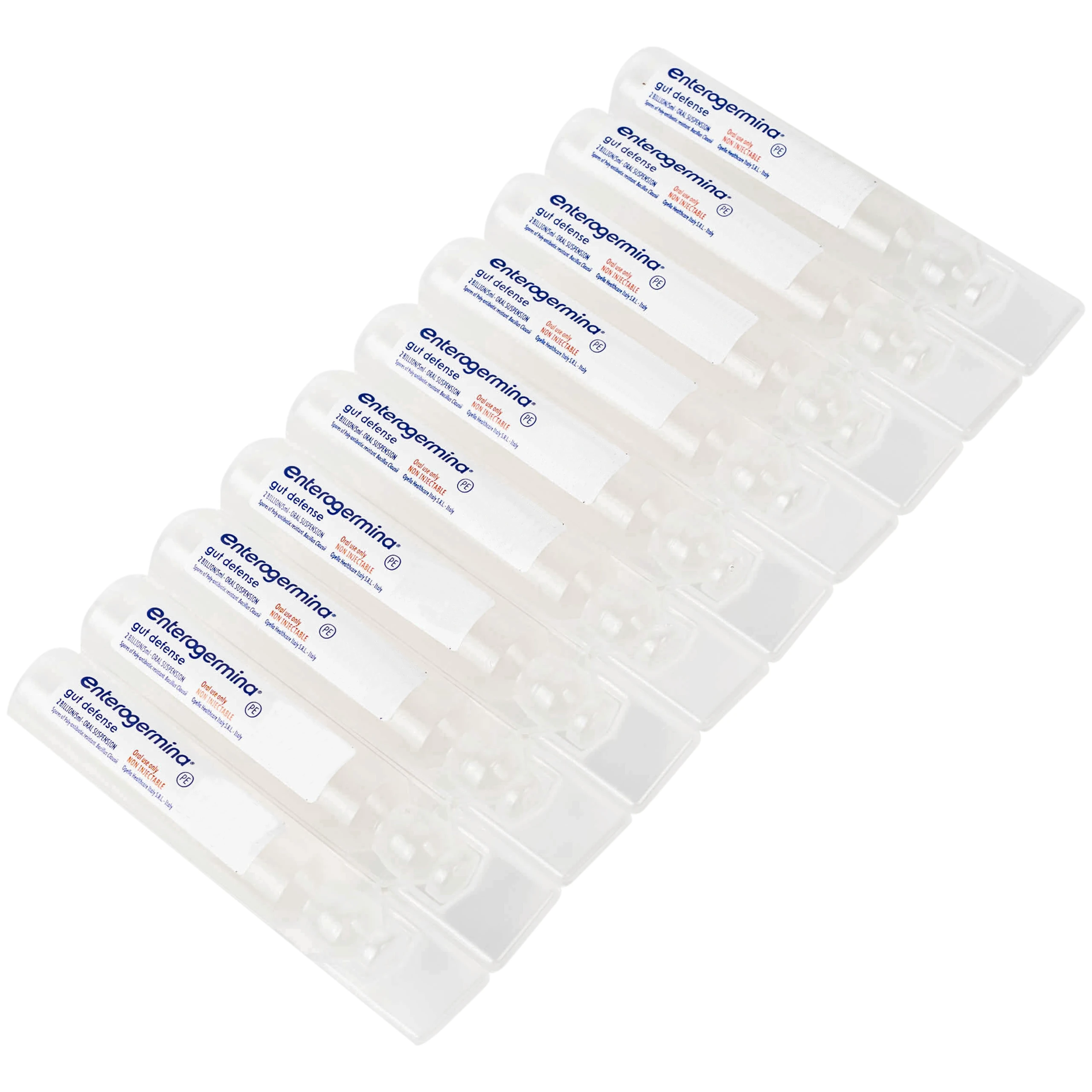 Hỗn dịch uống men vi sinh Enterogermina Gut Defense 2 tỷ/5ml Opella tăng cường tiêu hóa, hỗ trợ bảo vệ đường ruột (2 vỉ 10 ống)