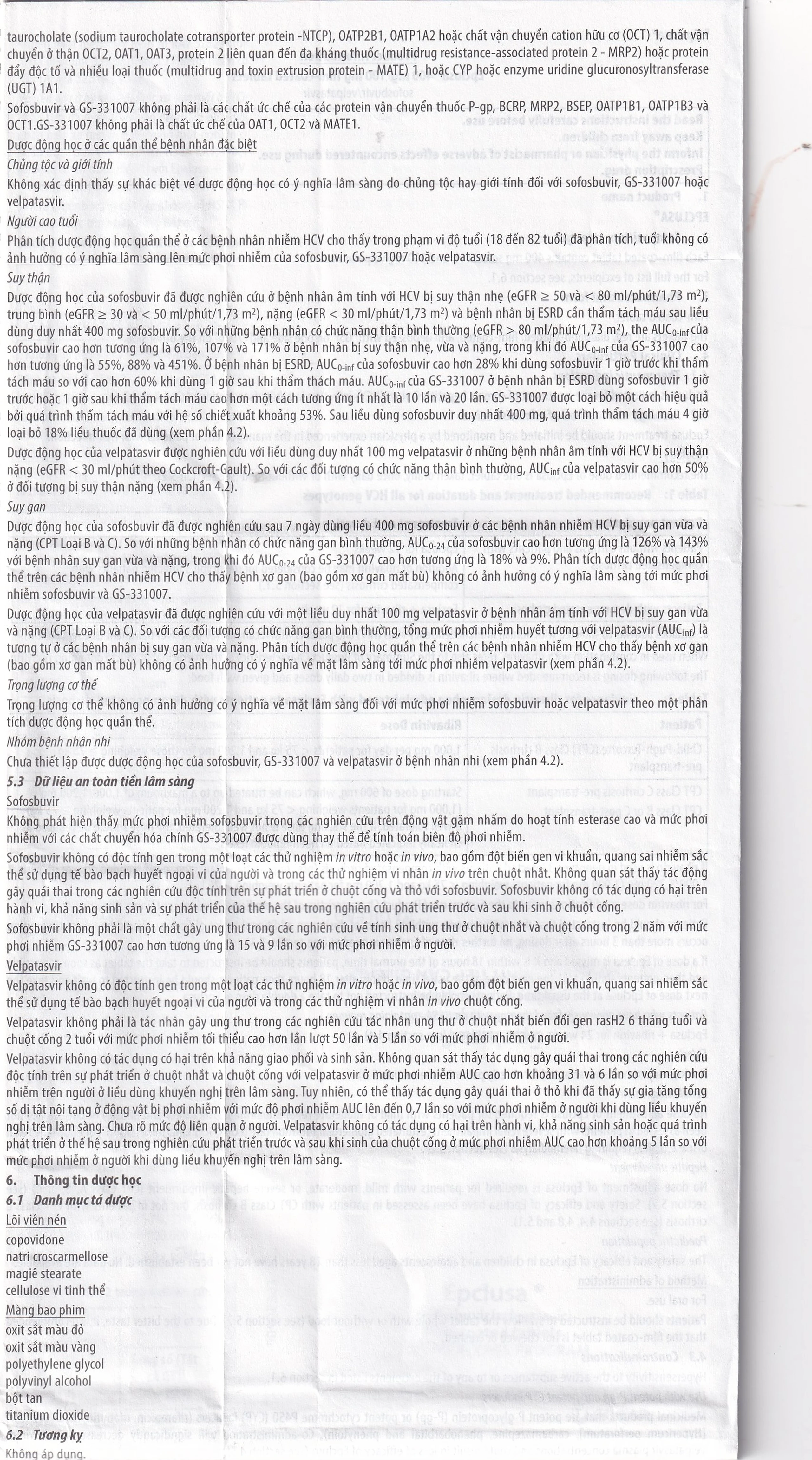 Thuốc Epclusa 400mg/100mg Gilead điều trị viêm gan C mãn tính (28 viên)