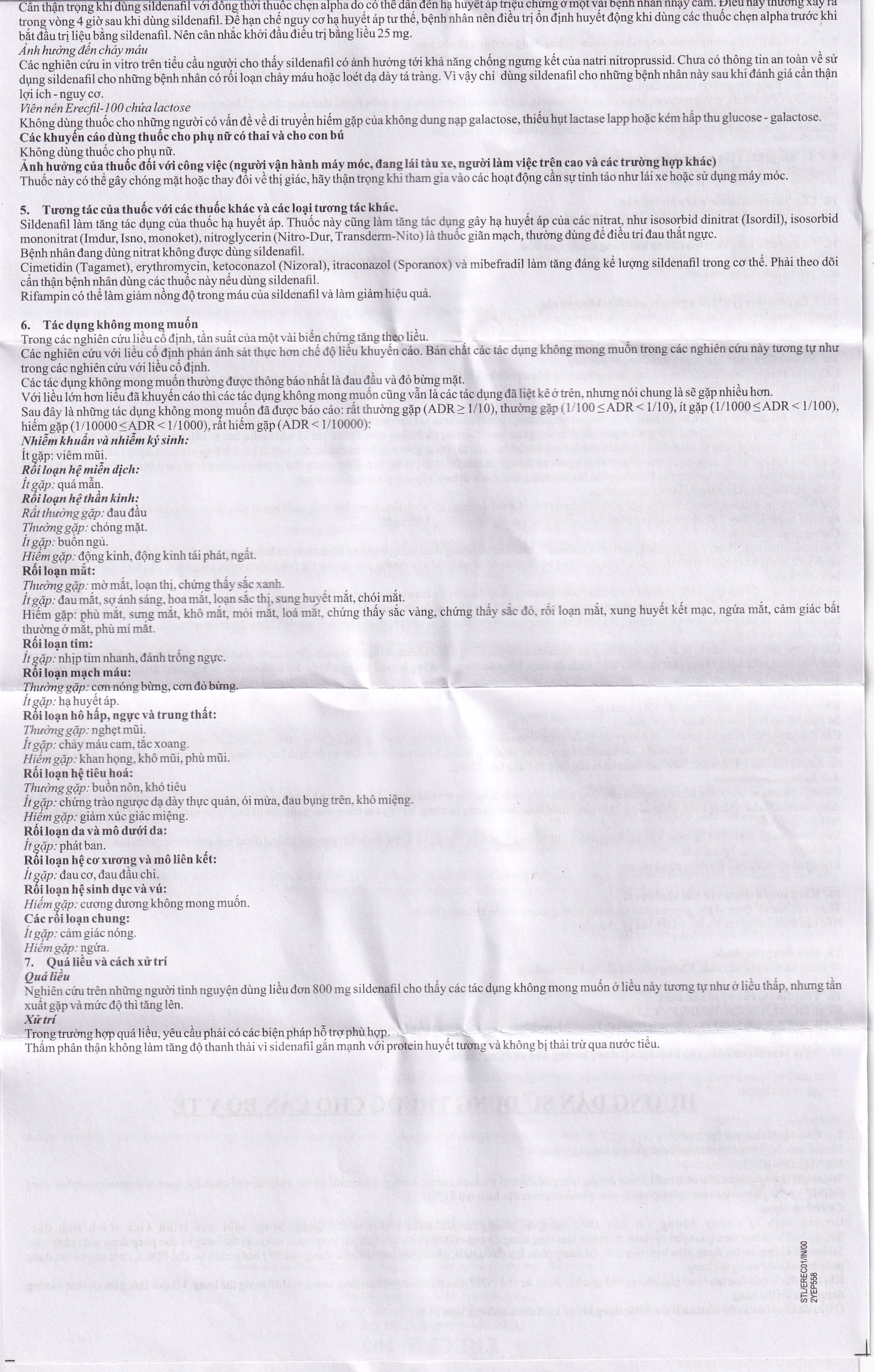 Thuốc Erecfil-100 Sildenafil Citrate điều trị rối loạn cương dương (1 vỉ x 4 viên)