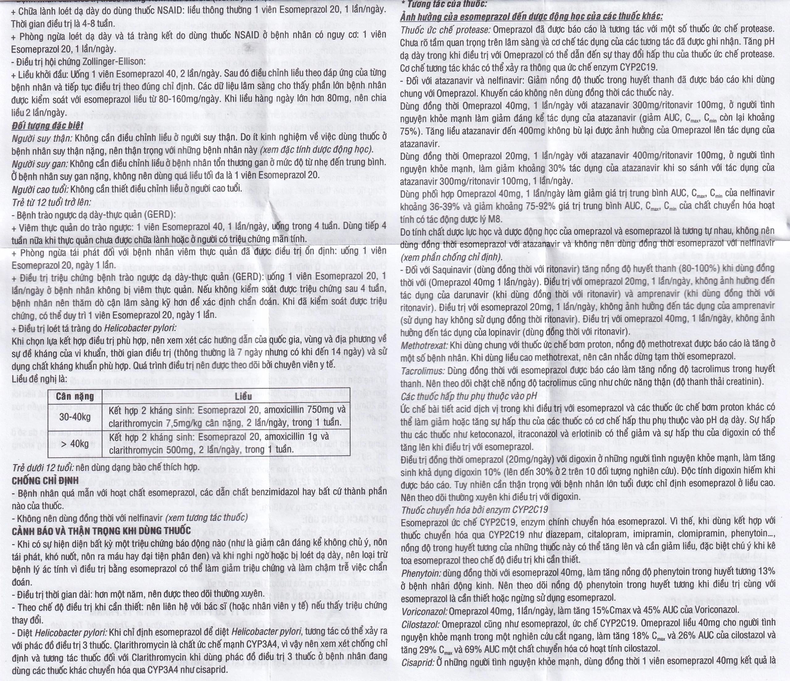 Thuốc Esomeprazol 40 Tv.Pharm điều trị loét dạ dày, trào ngược dạ dày, thực quản (3 vỉ x 10 viên)