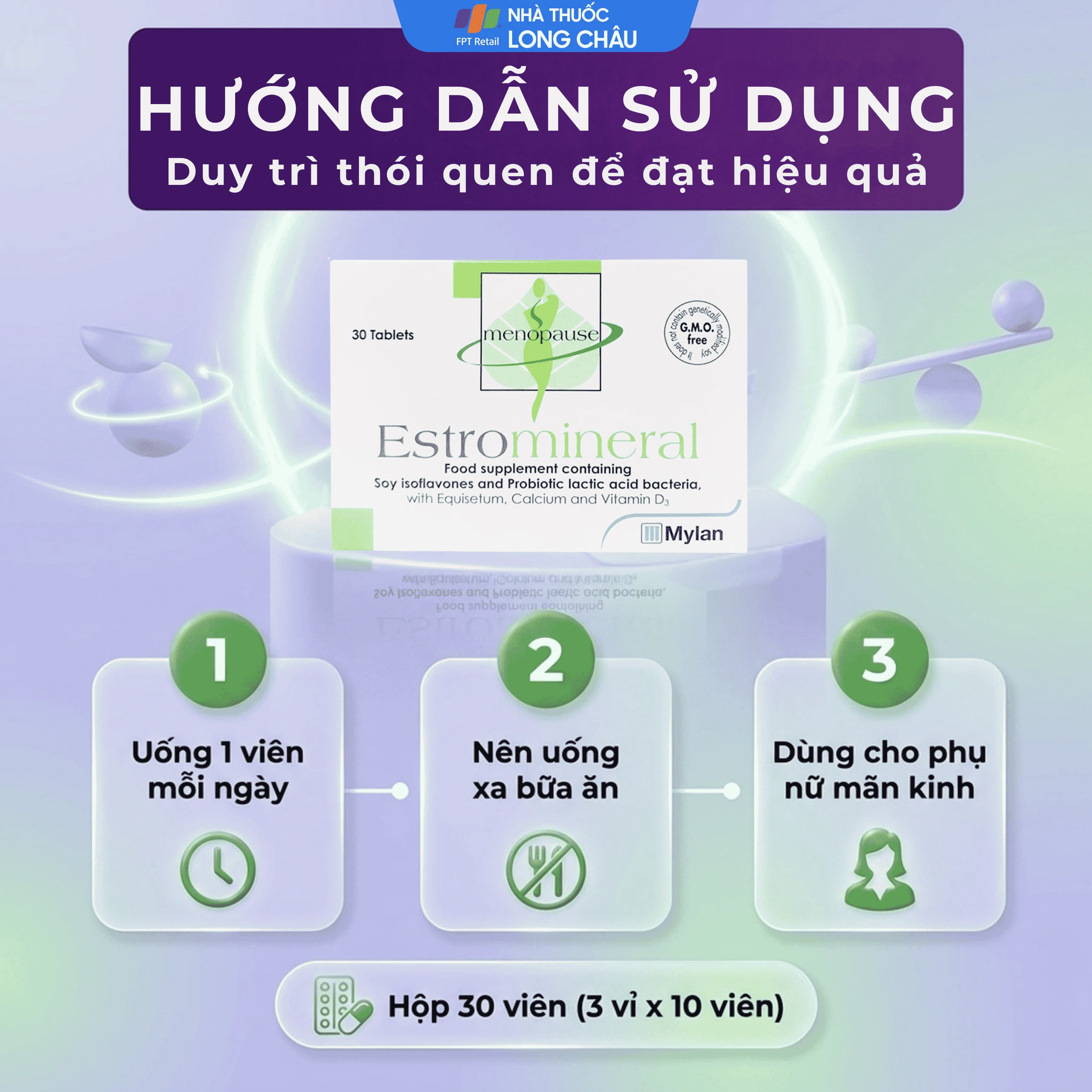 Viên uống Estromineral Meda hỗ trợ tăng cường nội tiết tố (3 vỉ x 10 viên) 5