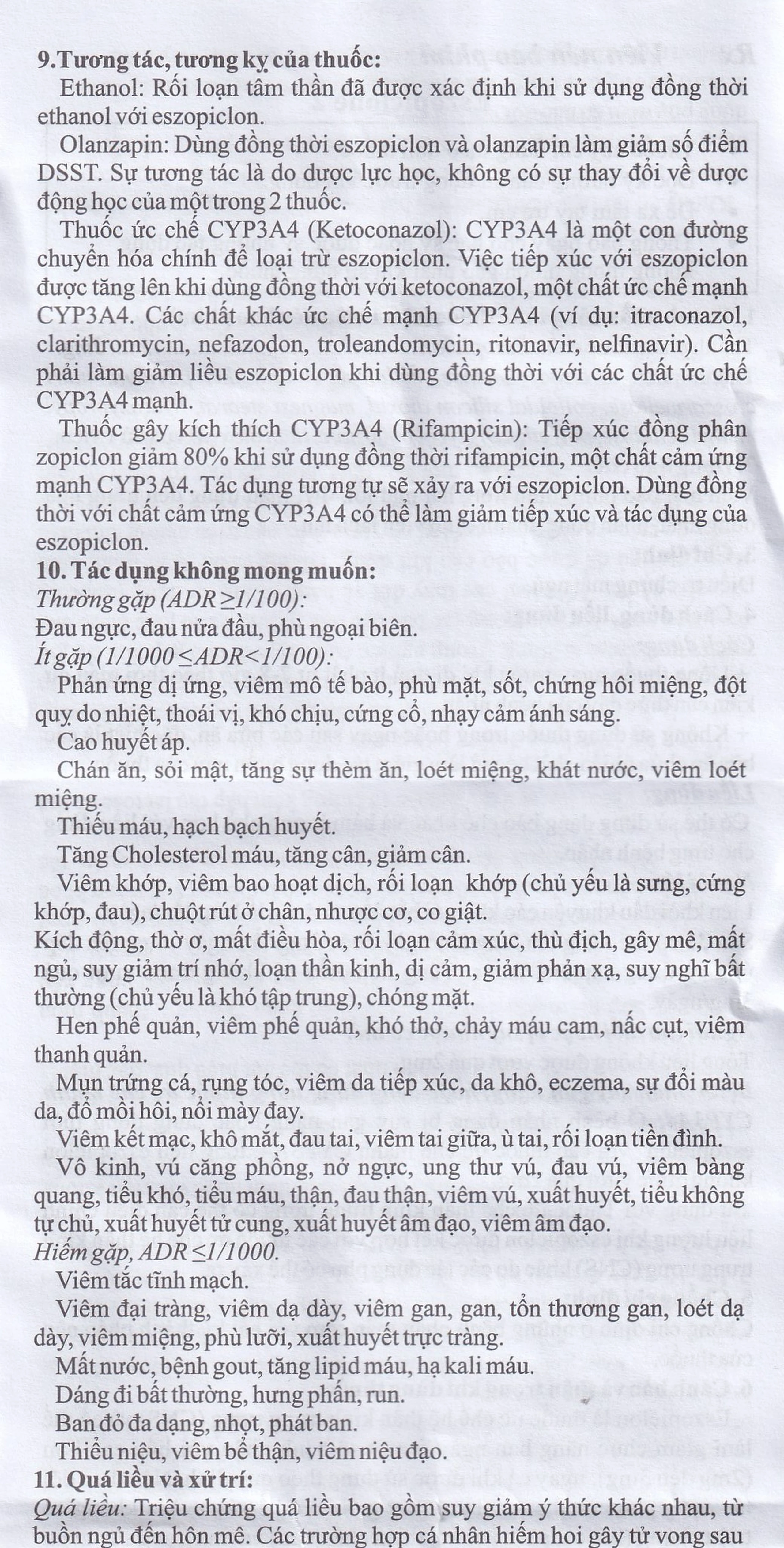 Thuốc Eszopiclone 2mg Minh Dân điều trị chứng mất ngủ (3 vỉ x 10 viên)