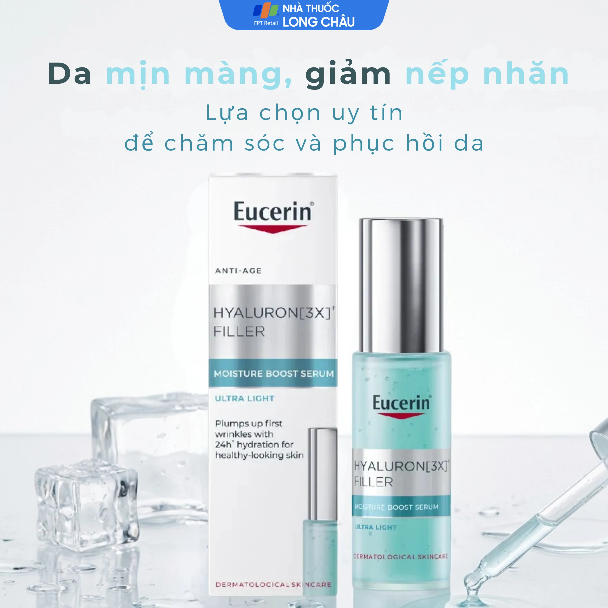 Tinh chất Eucerin Anti-Age Hyaluron-Filler Moisture Filler cấp ẩm ngăn ngừa lão hóa (30ml)