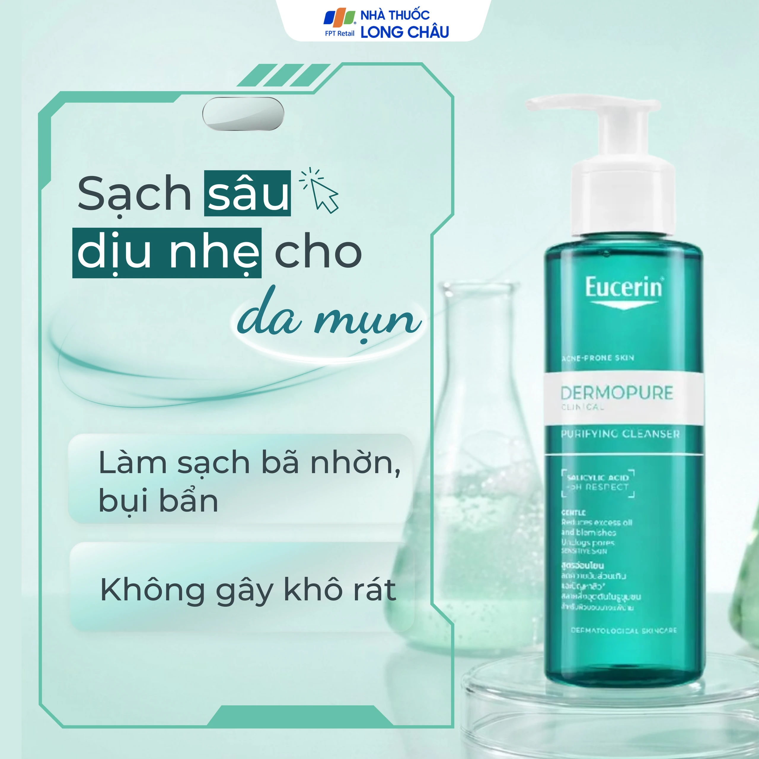Gel rửa mặt cho da nhờn mụn Eucerin Pro Acne Cleansing (200ml)