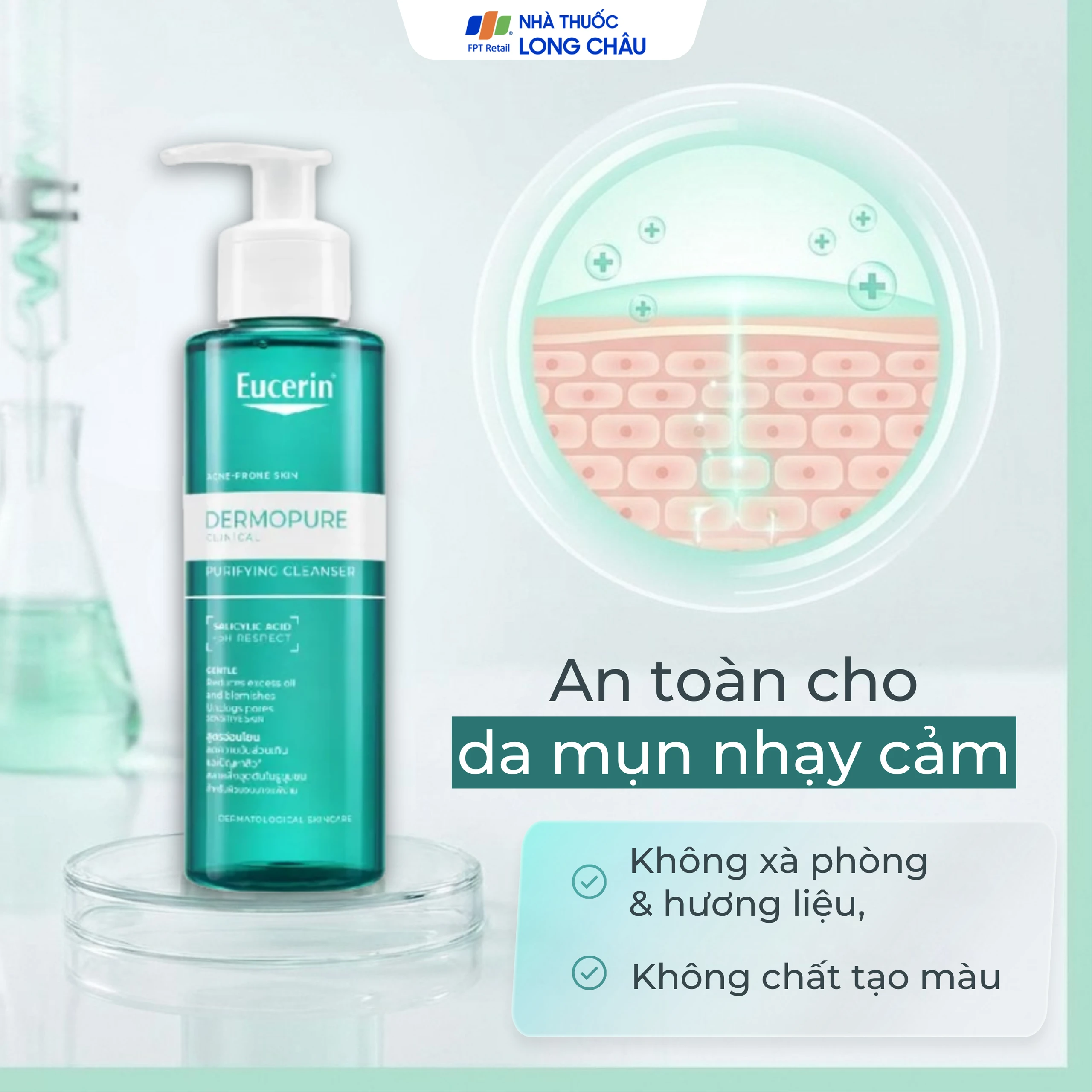 Gel rửa mặt cho da nhờn mụn Eucerin Pro Acne Cleansing (200ml)