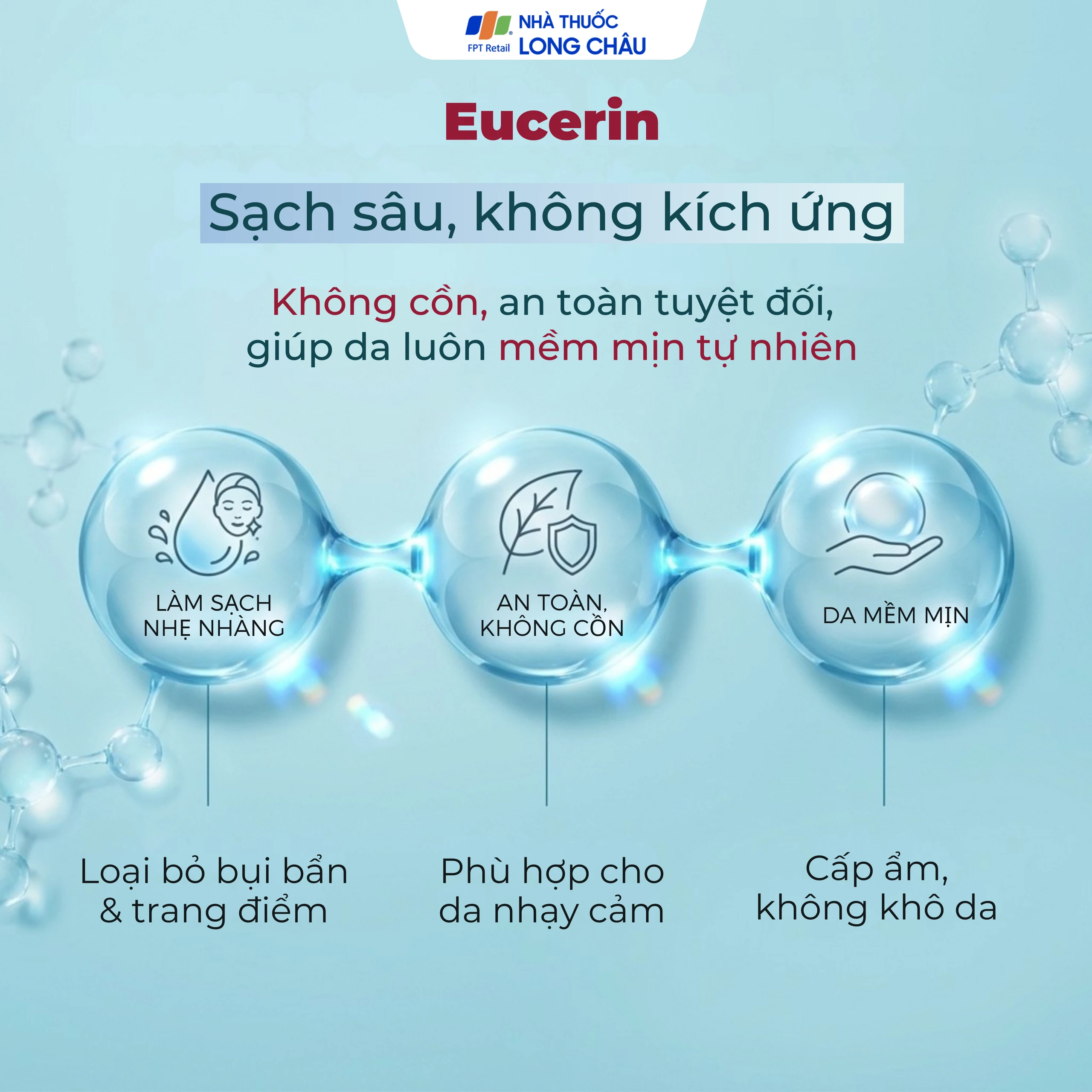 Nước tẩy trang Eucerin Dermato Clean Micellar 3 in 1 dành cho da nhạy cảm (400ml)