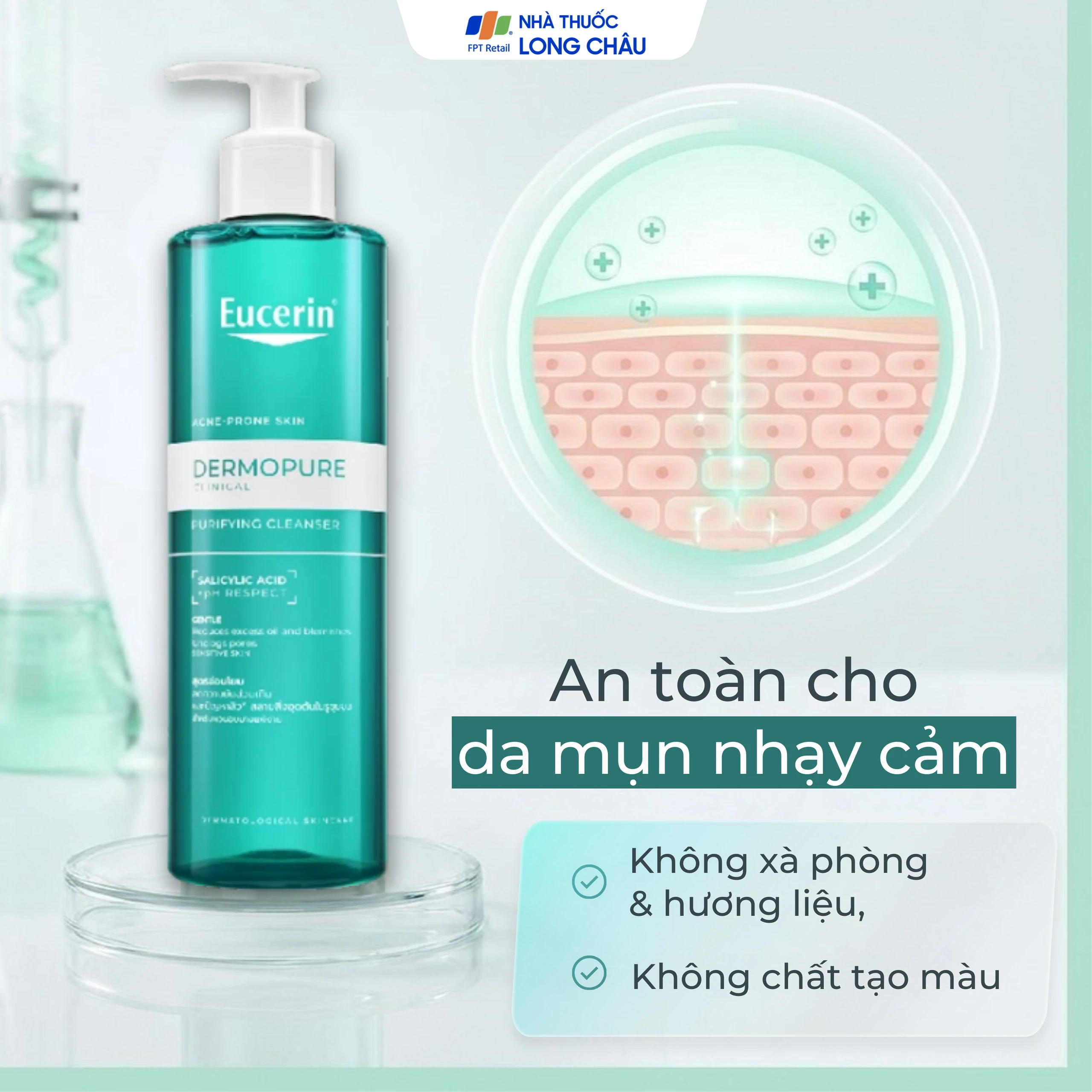 Gel rửa mặt Eucerin Pro Acne Cleansing Gel dành cho da nhờn, mụn (400ml)