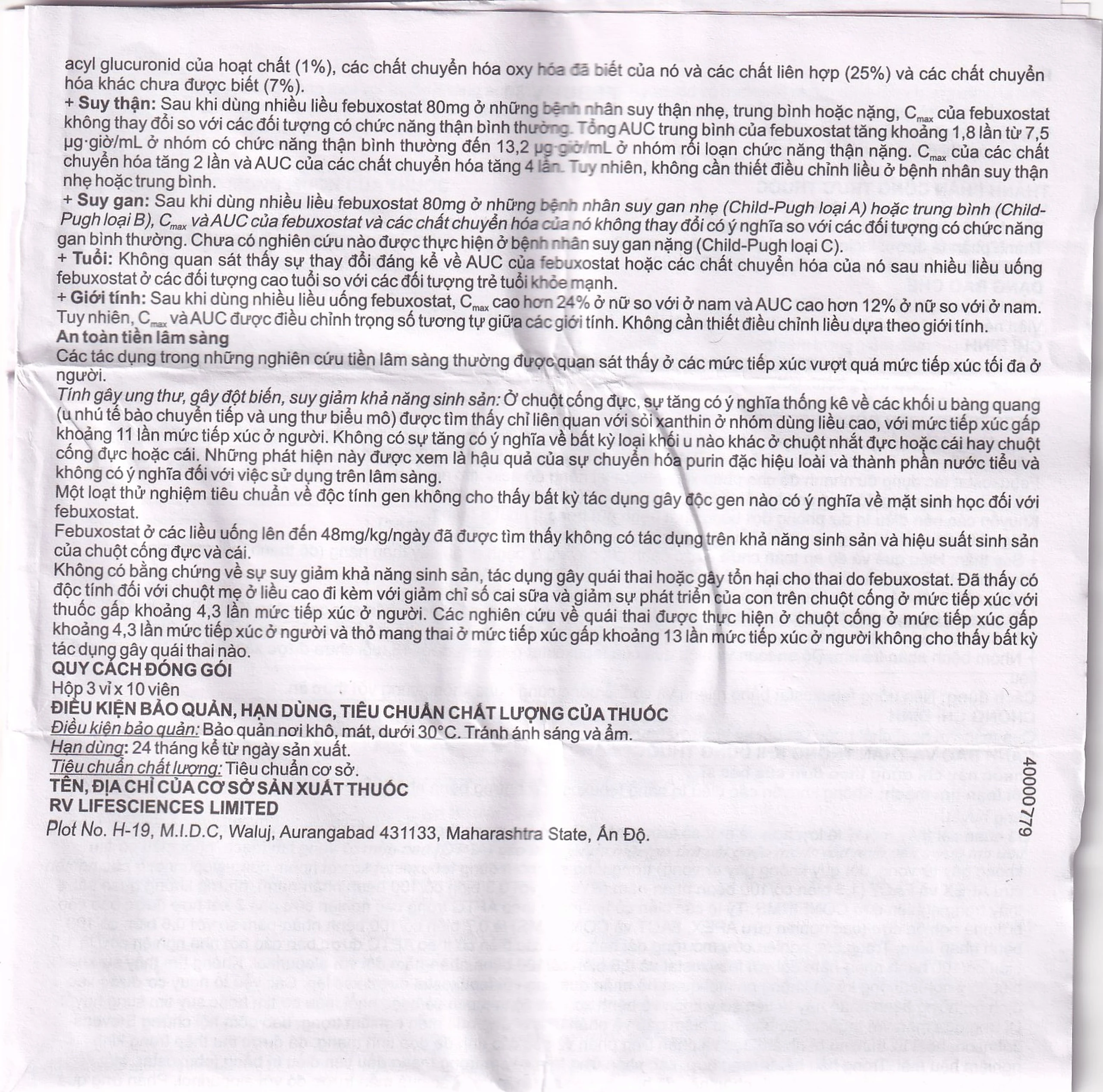 Thuốc Febuliv 80mg RV điều trị tăng acid uric huyết mạn tính (3 vỉ x 10 viên)